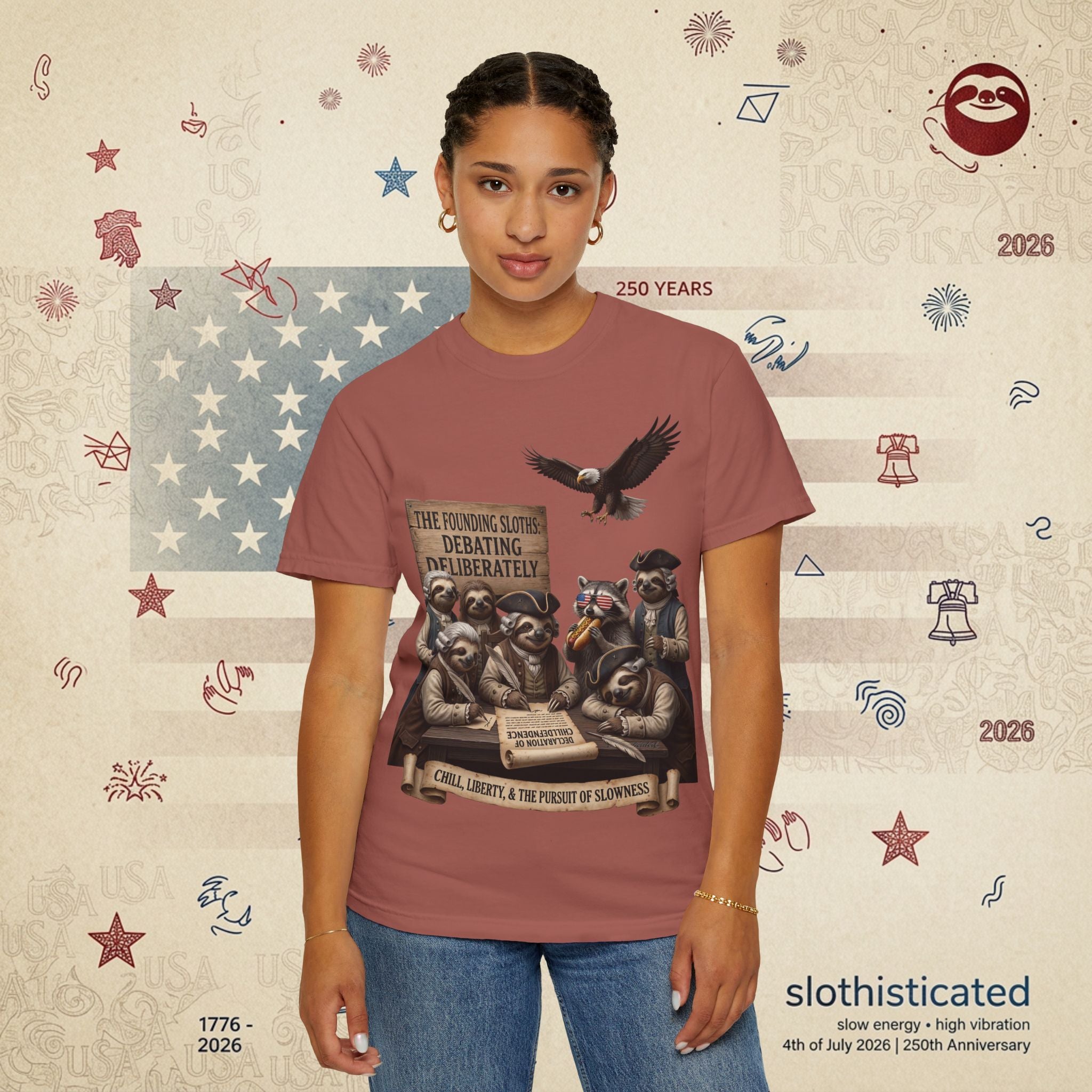 The Founding Sloths — Debating Deliberately Colonial Sloth Tee
