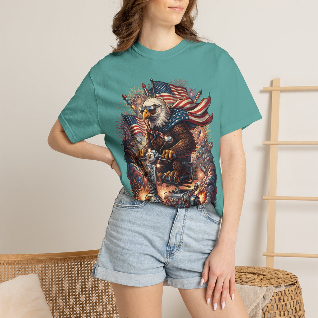 The Outrider — Patriotic Bald Eagle Motorcycle T-Shirt