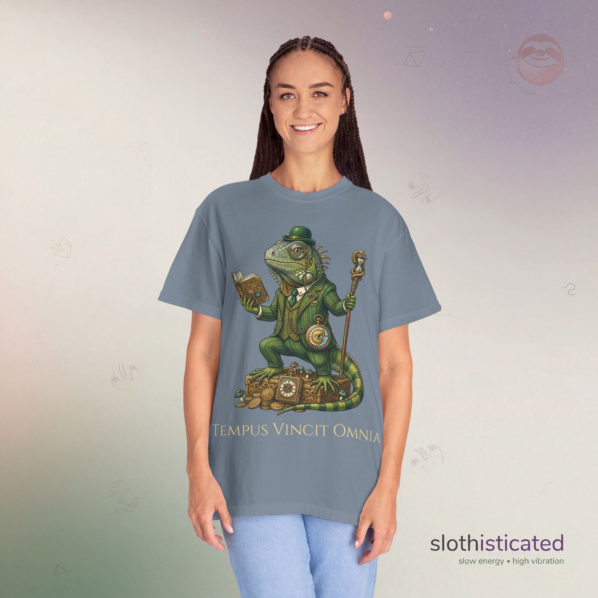 The Keeper of Hours — Mystical Iguana Sage T-Shirt