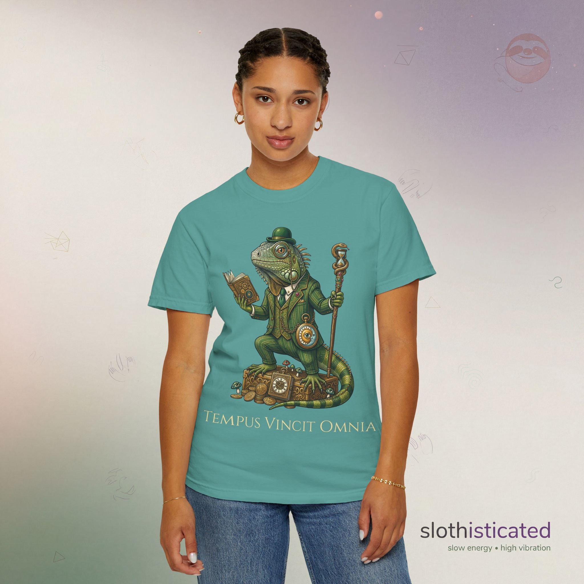The Keeper of Hours — Mystical Iguana Sage T-Shirt