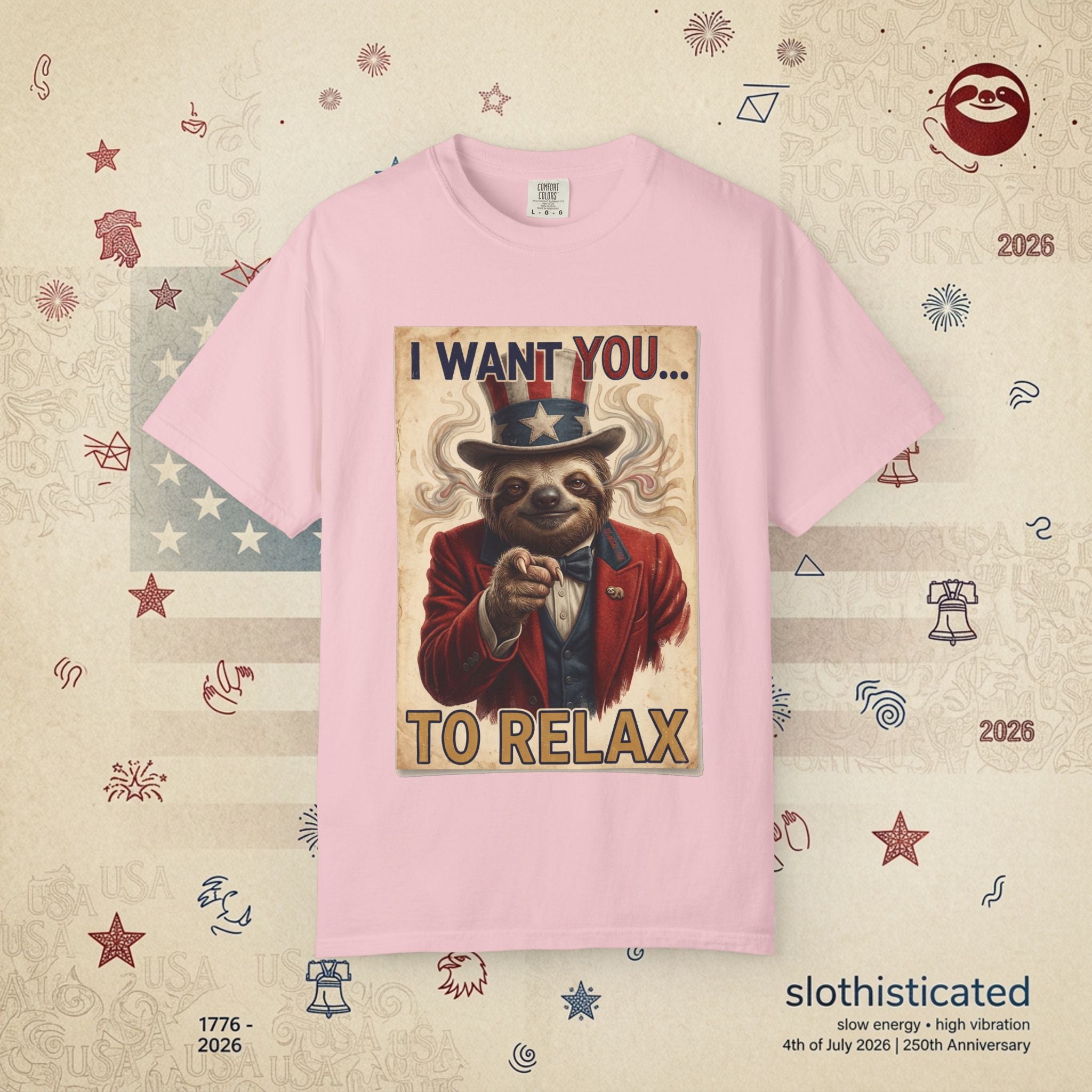 Uncle Slow — Patriotic Uncle Sam Sloth Relax Parody T-Shirt