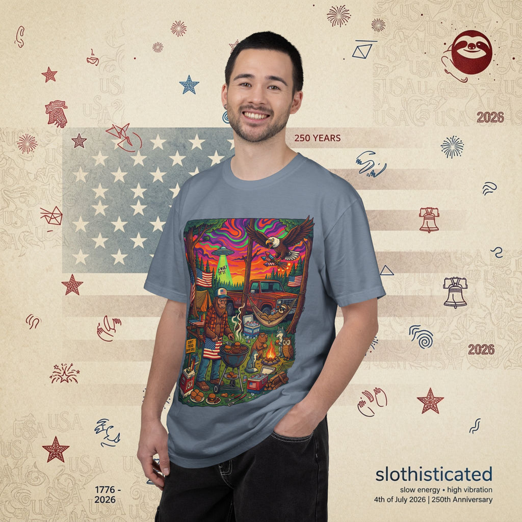 The Long Weekend — Sloth Campfire Americana T-Shirt