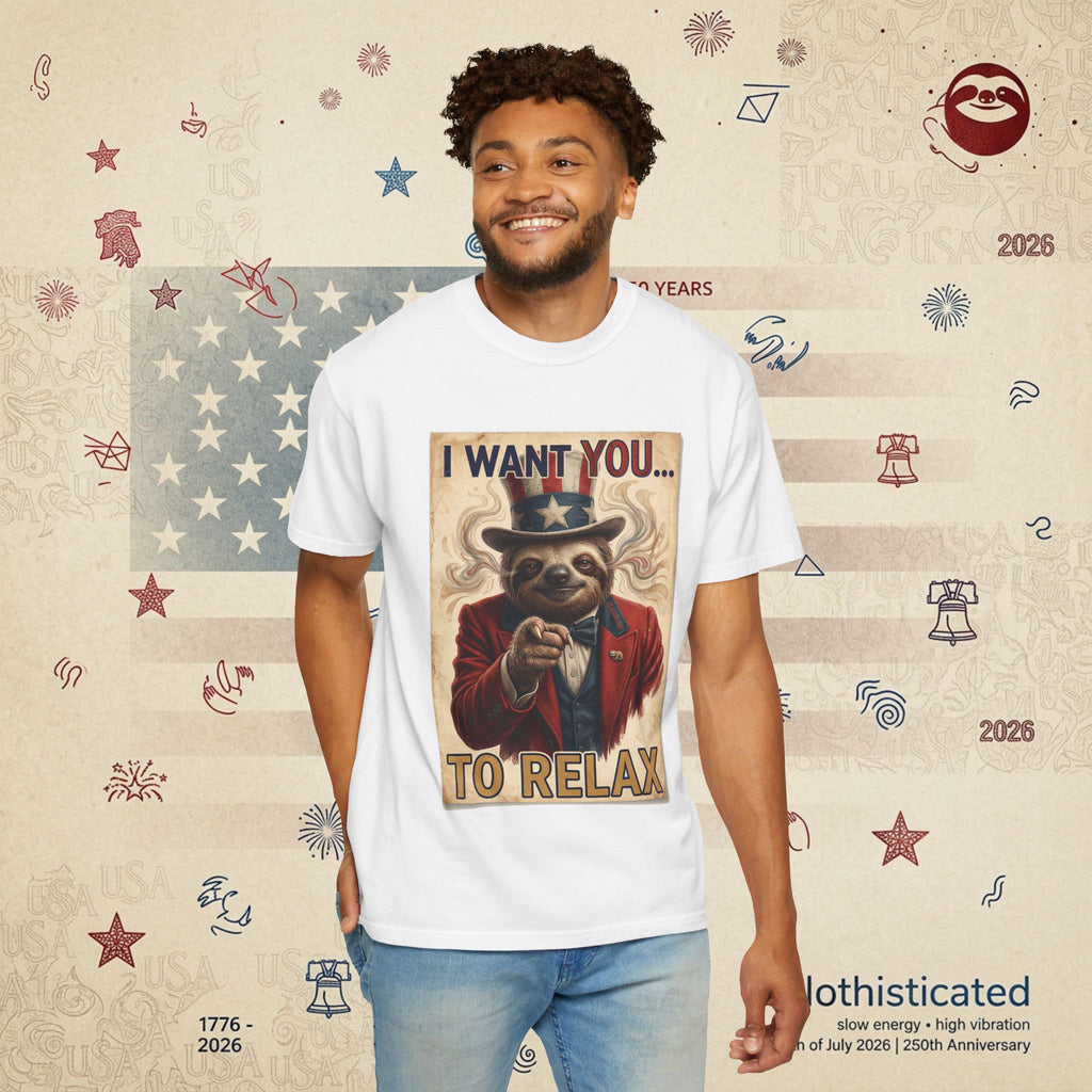 Uncle Slow — Patriotic Uncle Sam Sloth Relax Parody T-Shirt