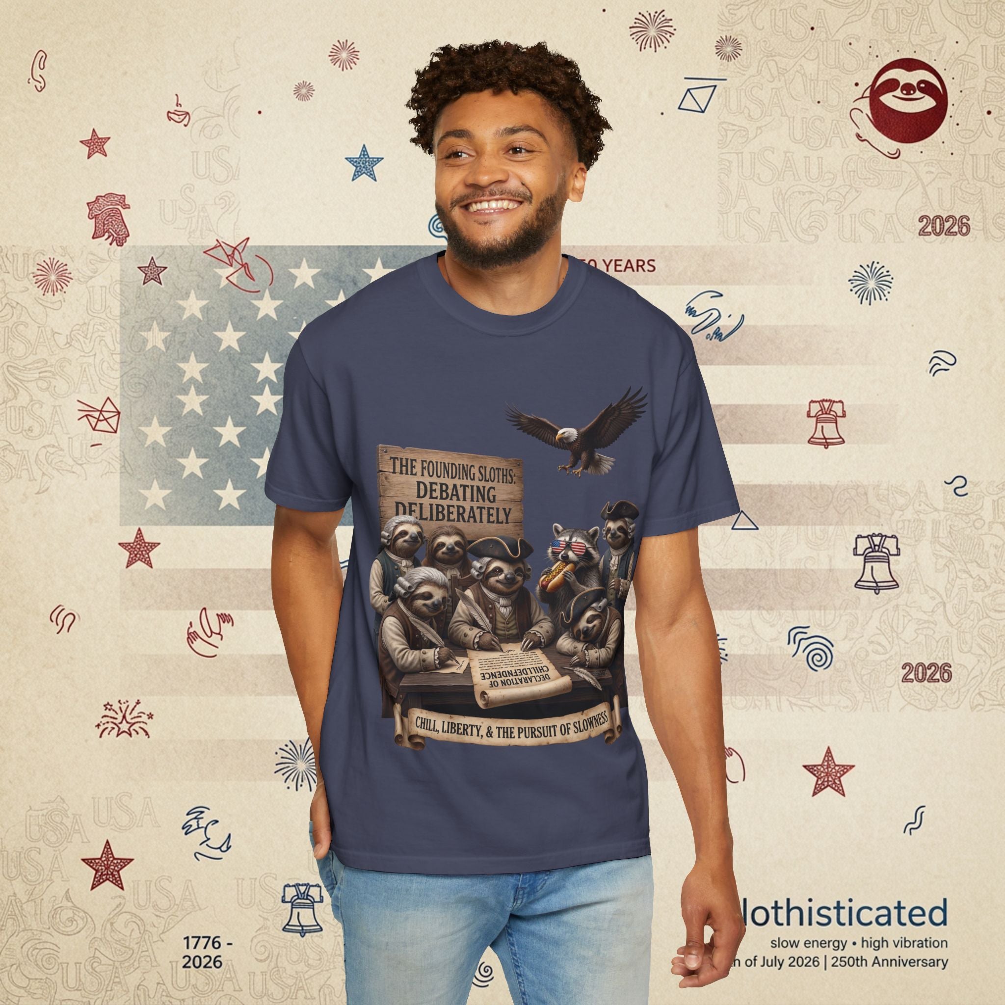 The Founding Sloths — Debating Deliberately Colonial Sloth Tee