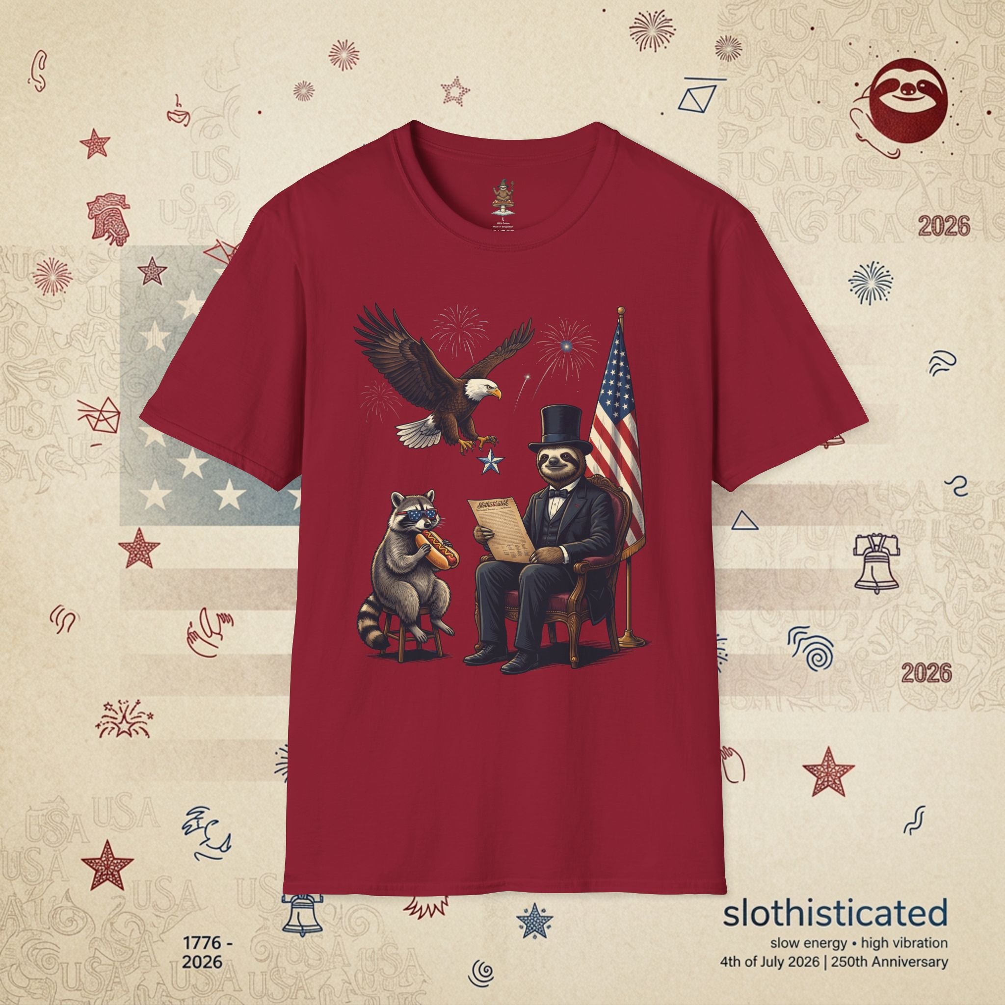 The Statesman — Lincoln-Era Sloth Portrait Tee