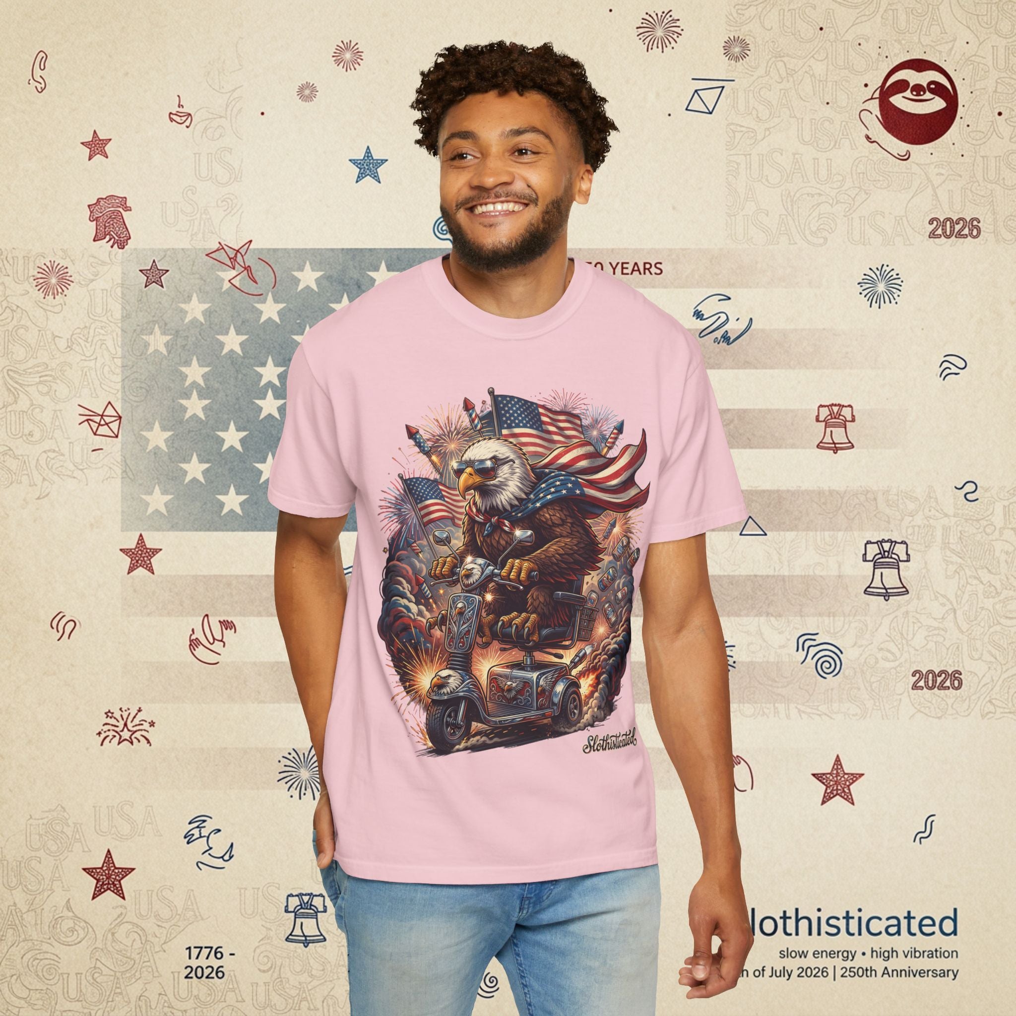 The Outrider — Patriotic Bald Eagle Motorcycle T-Shirt