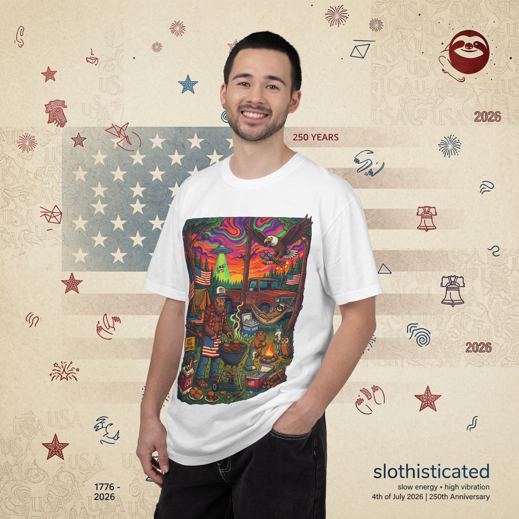 The Long Weekend — Sloth Campfire Americana T-Shirt