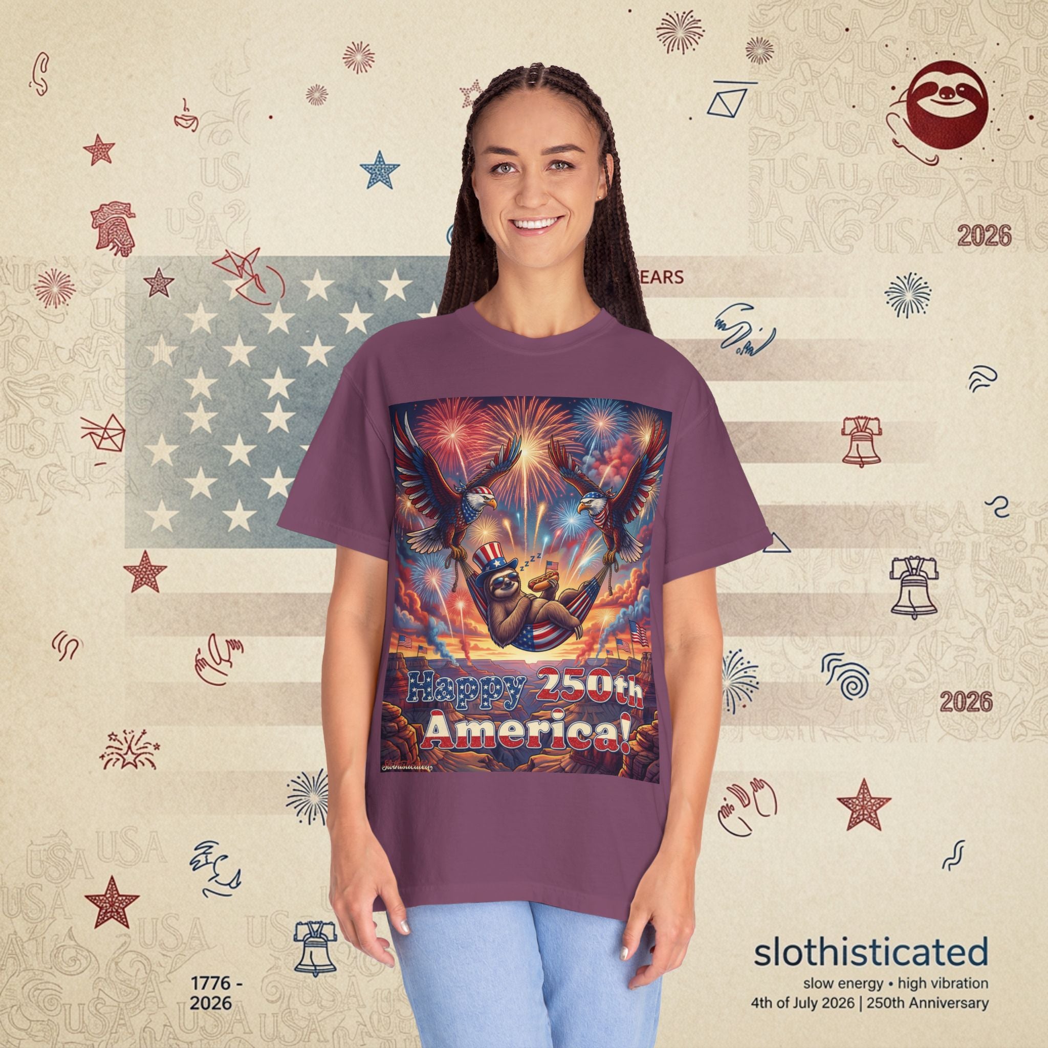 The Repose — Sloth Hammock 250th Anniversary T-Shirt