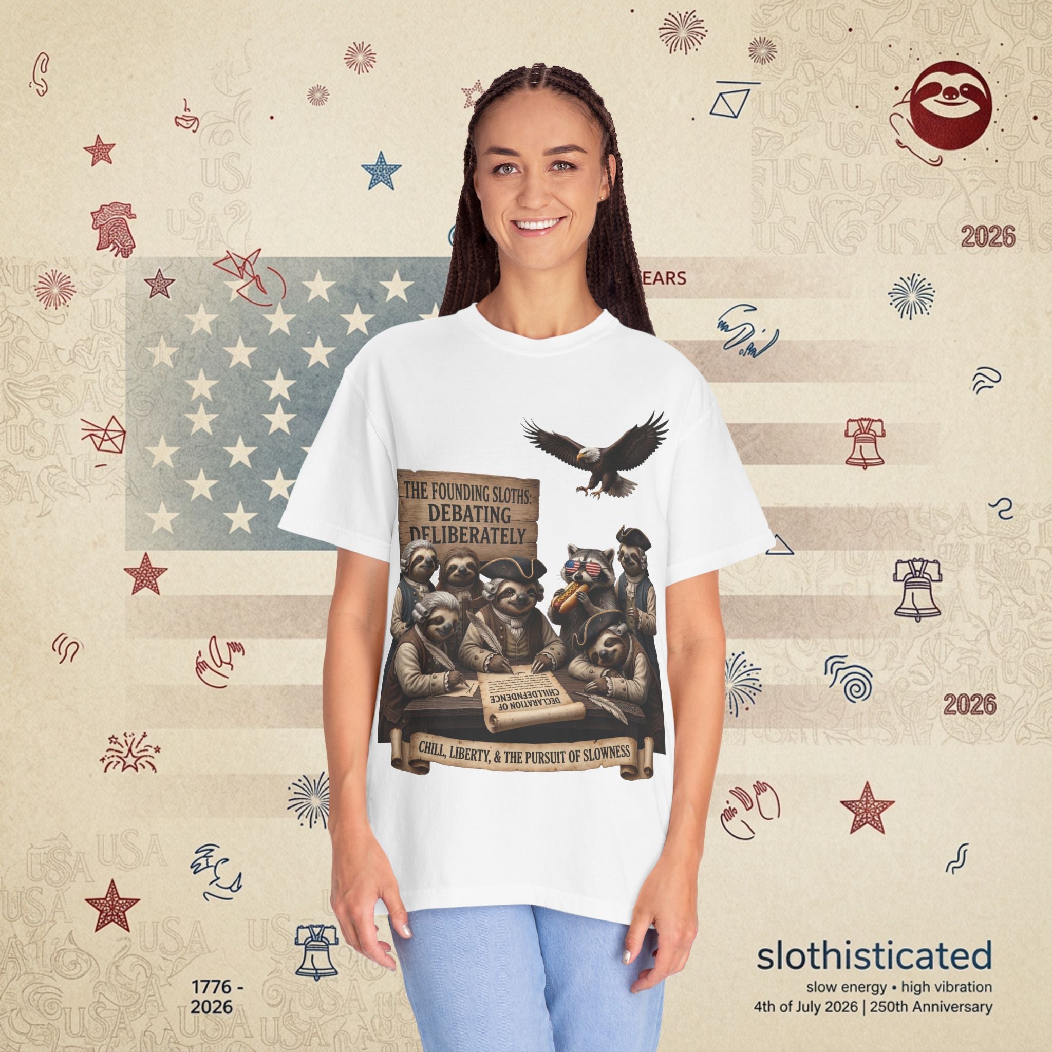 The Founding Sloths — Debating Deliberately Colonial Sloth Tee