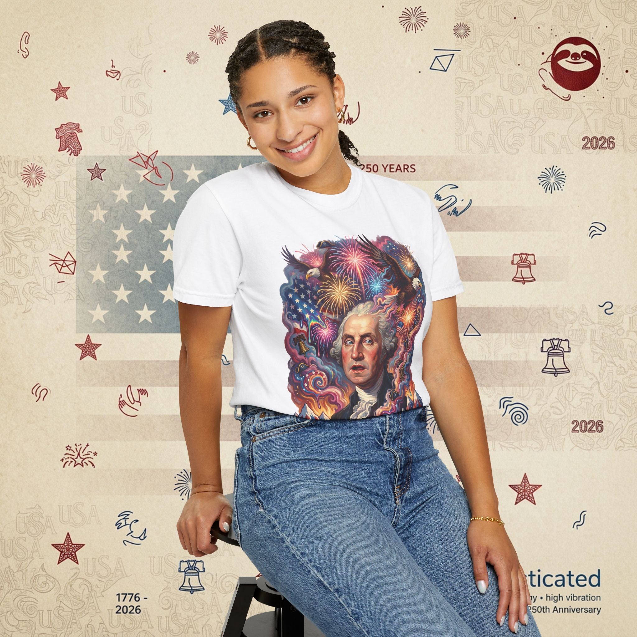 The Reverie — Psychedelic George Washington Fireworks T-Shirt