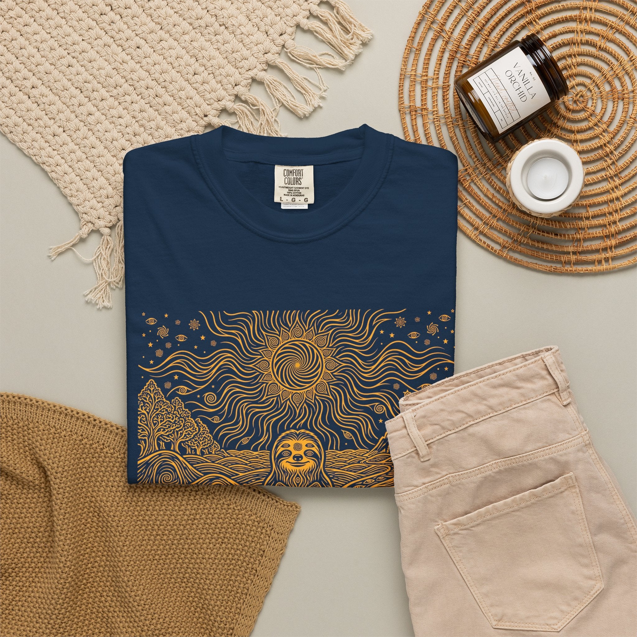 The Stillness — Meditating Sloth Mandala T-Shirt