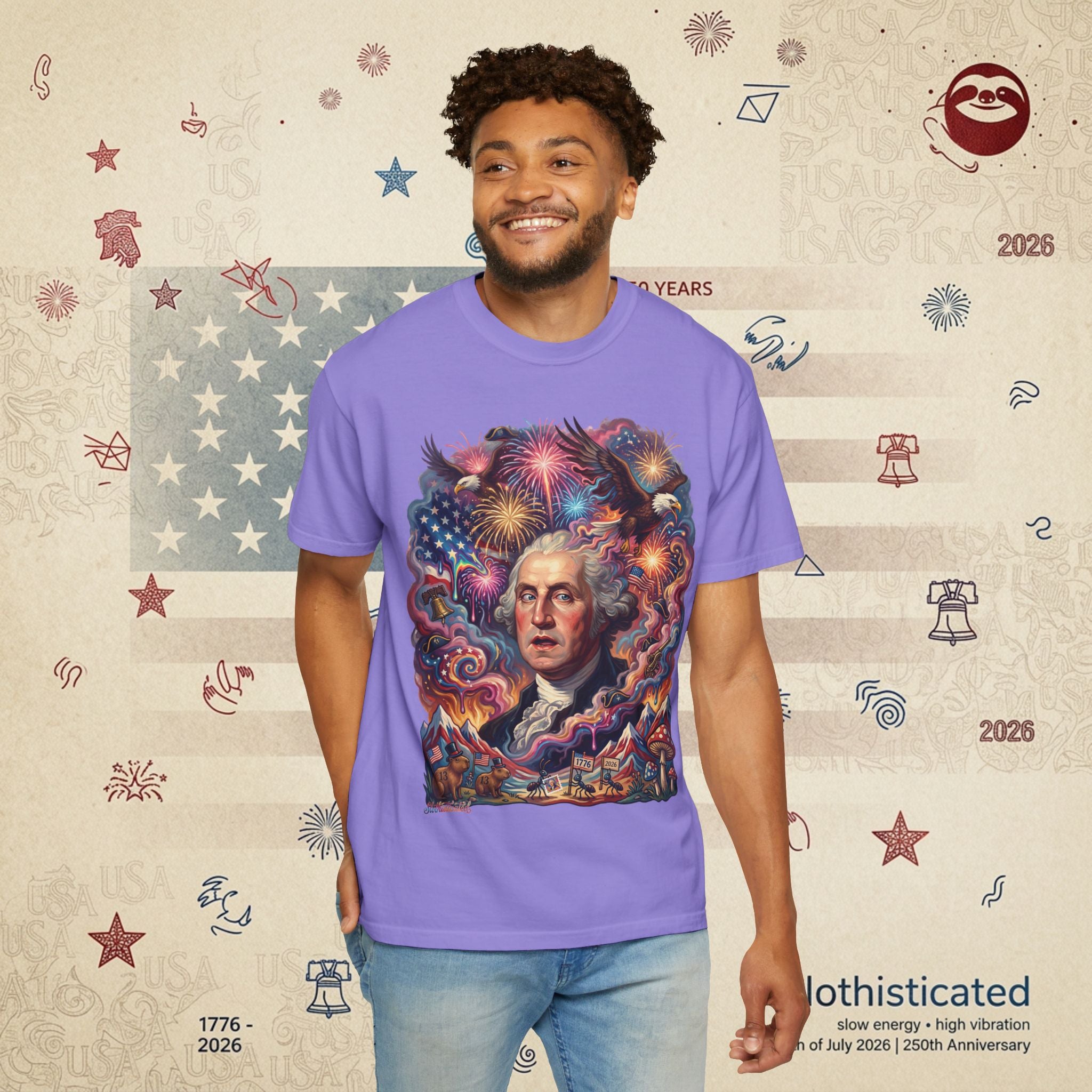 The Reverie — Psychedelic George Washington Fireworks T-Shirt