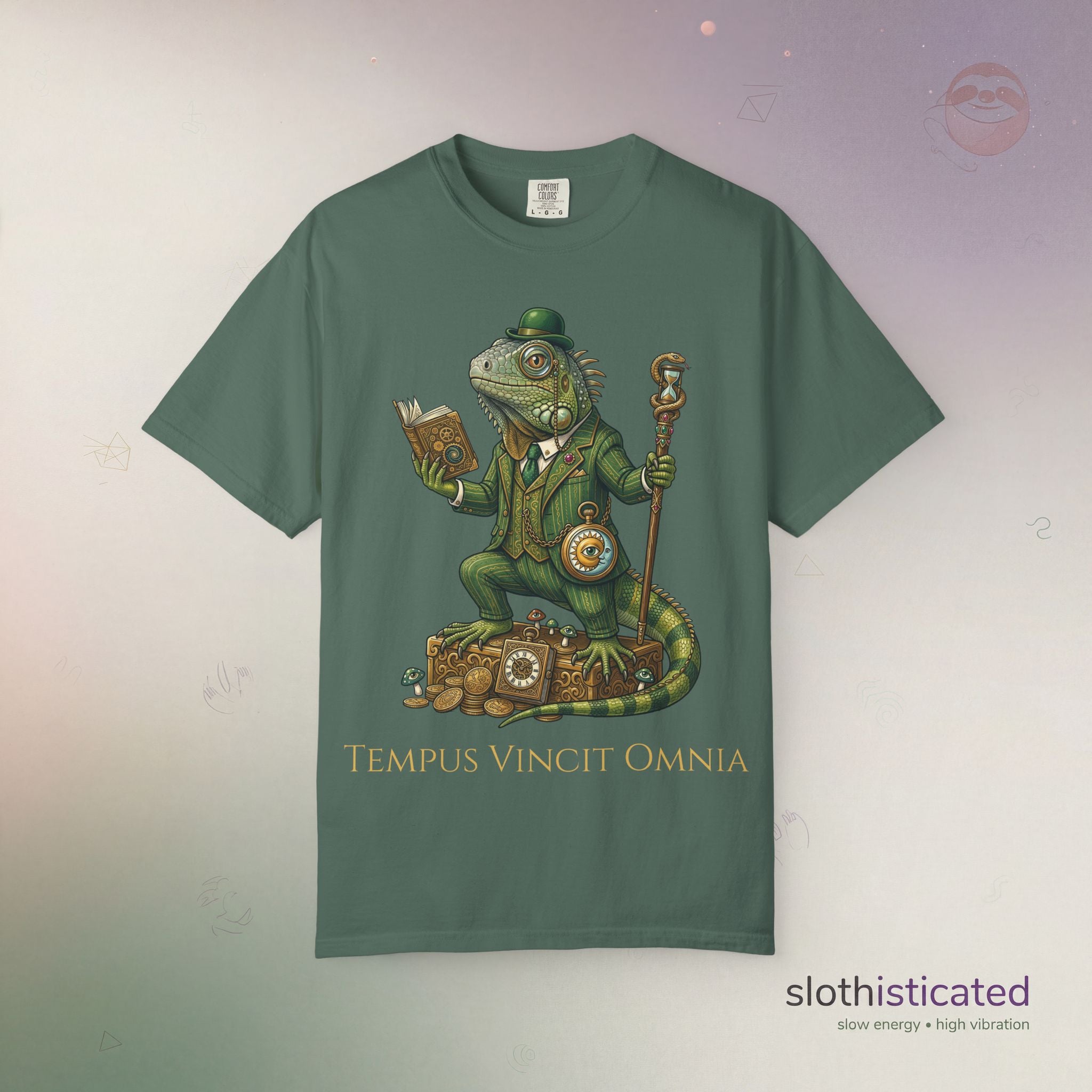 The Keeper of Hours — Mystical Iguana Sage T-Shirt