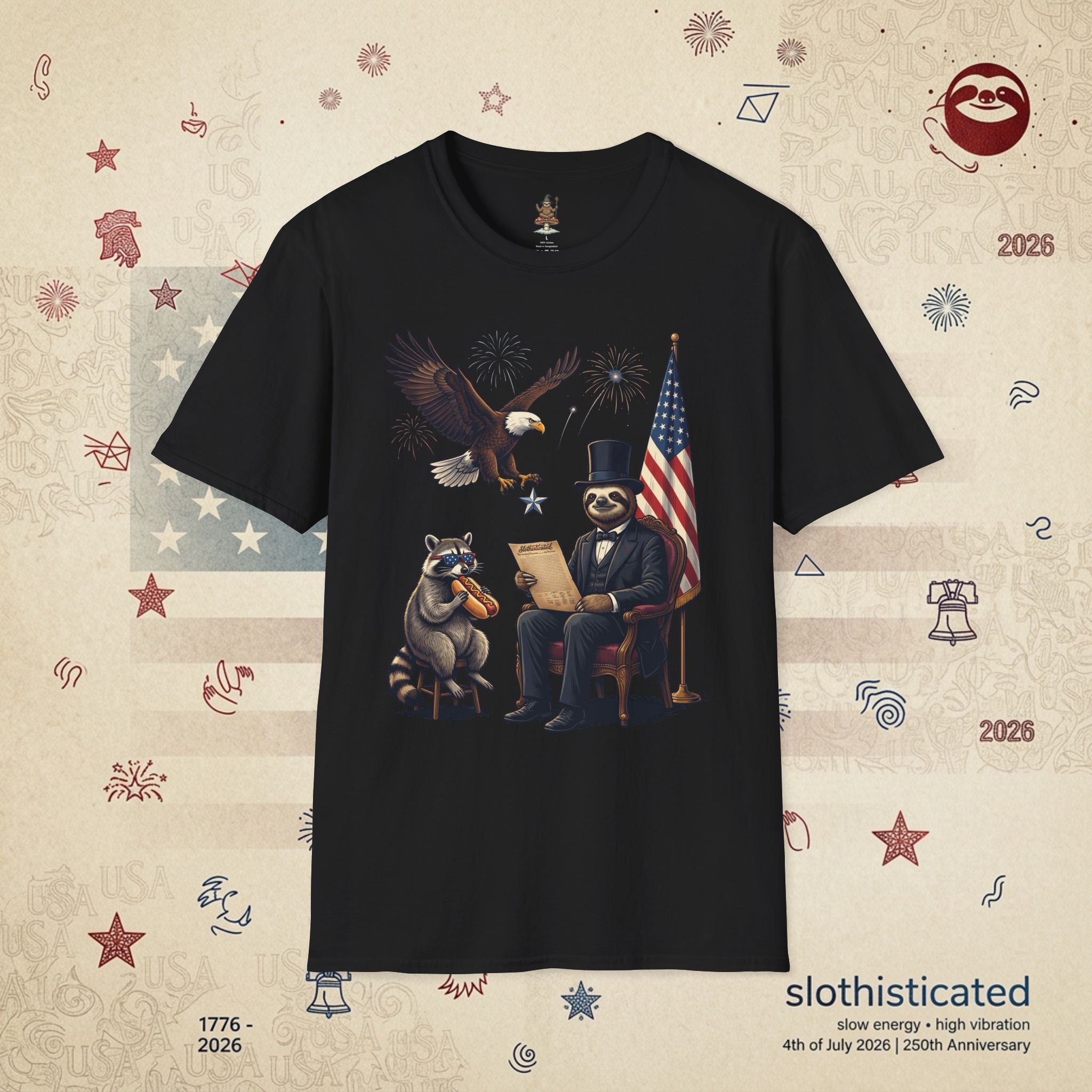 The Statesman — Lincoln-Era Sloth Portrait Tee