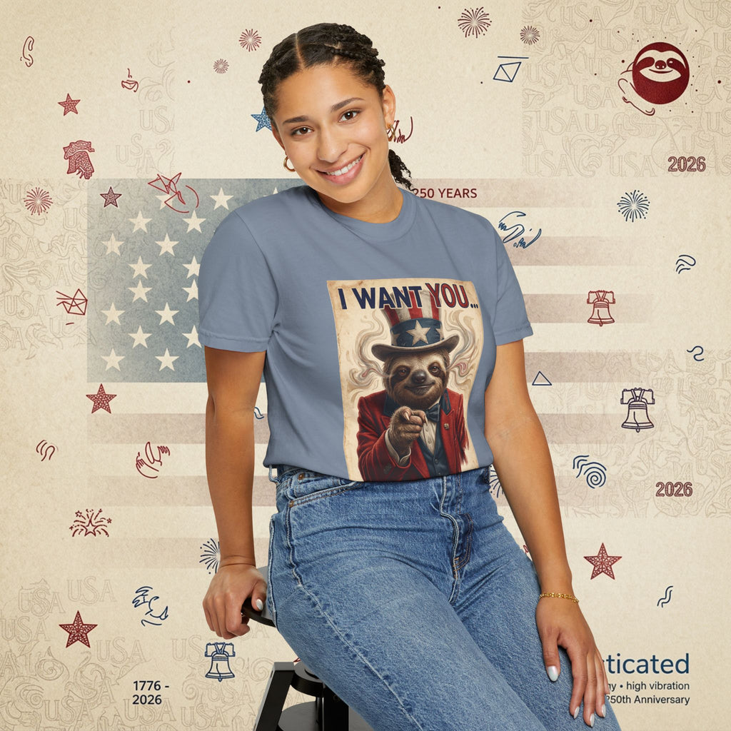 Uncle Slow — Patriotic Uncle Sam Sloth Relax Parody T-Shirt