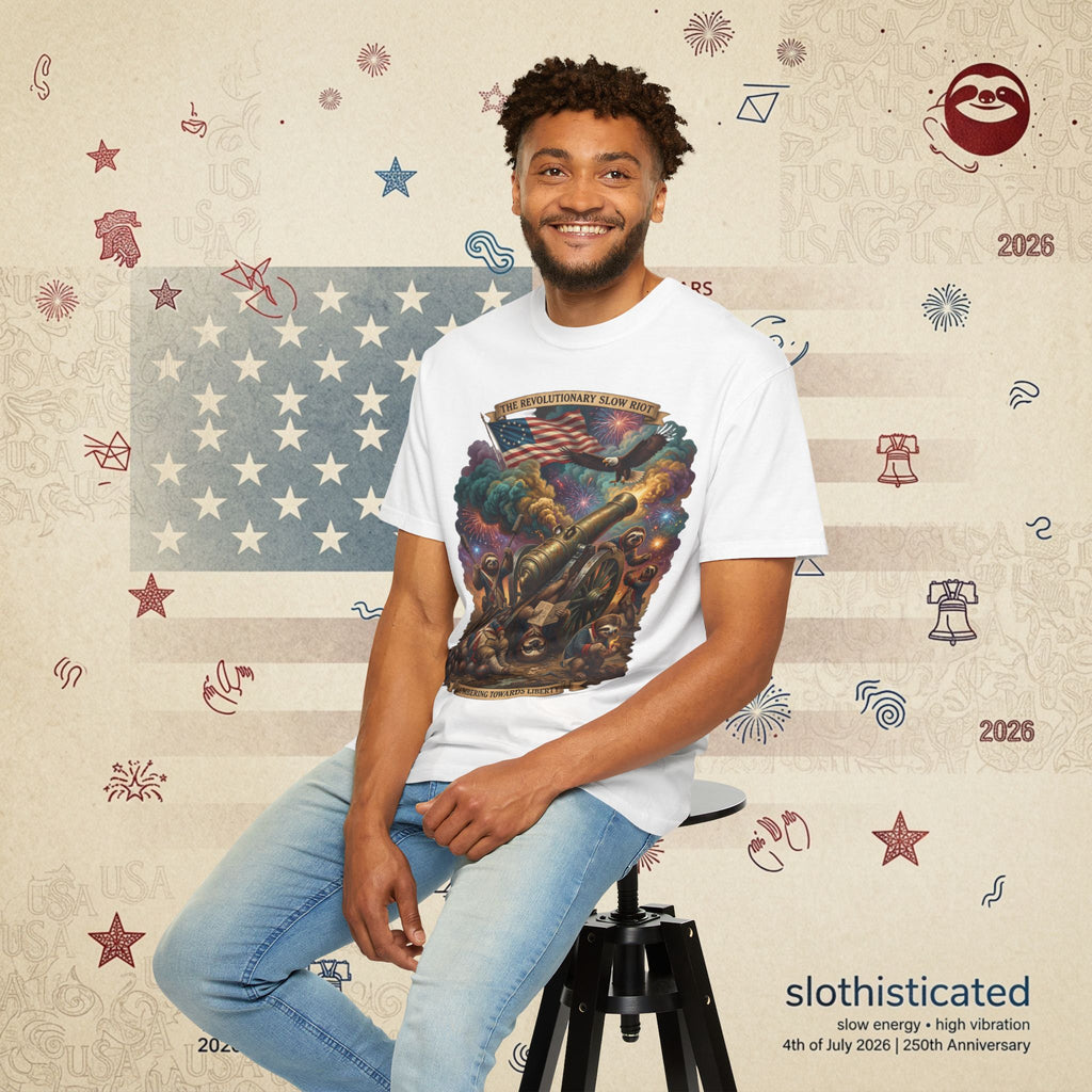 The Slow Riot — Patriotic Revolutionary Cannon 1776–2026 T-Shirt