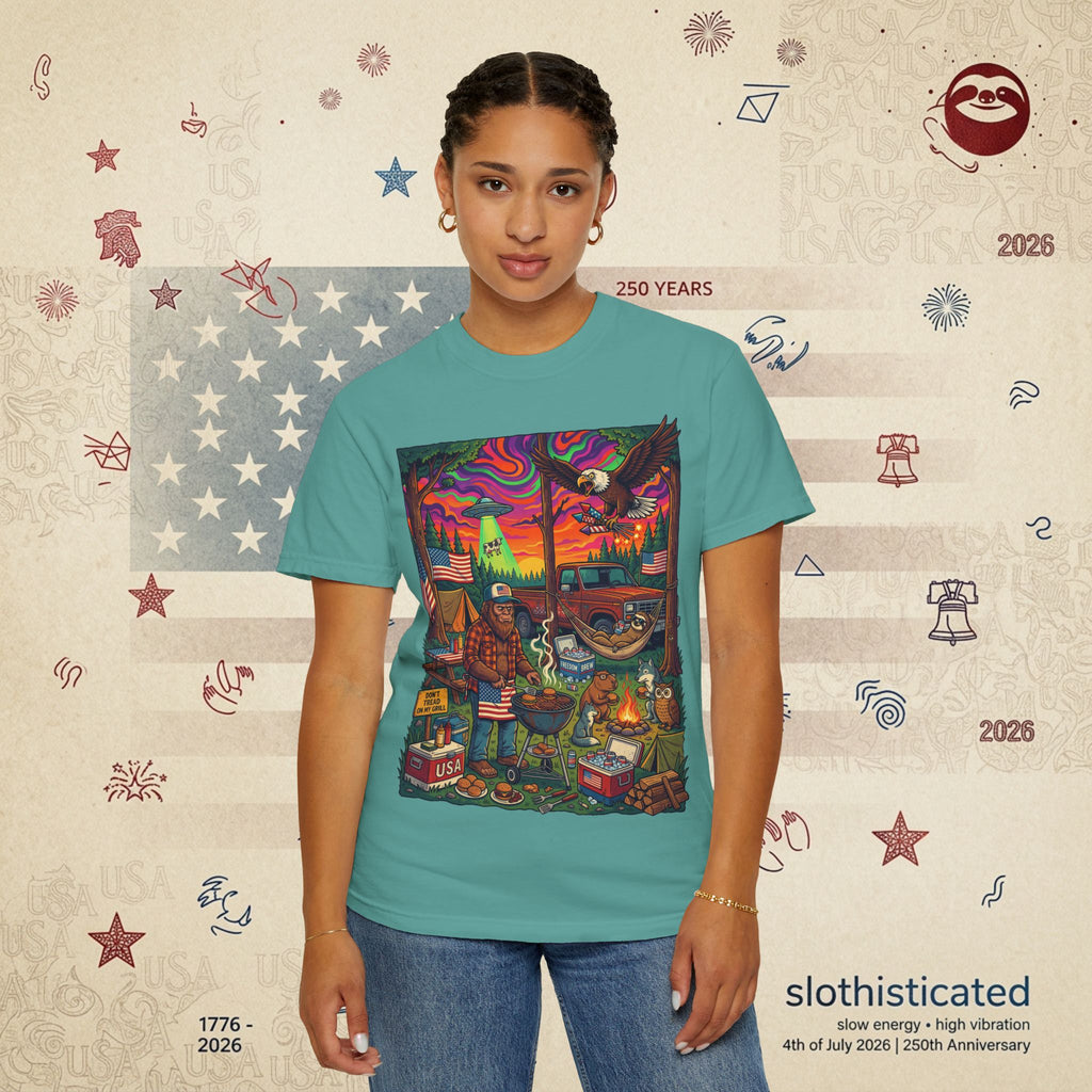 The Long Weekend — Sloth Campfire Americana T-Shirt