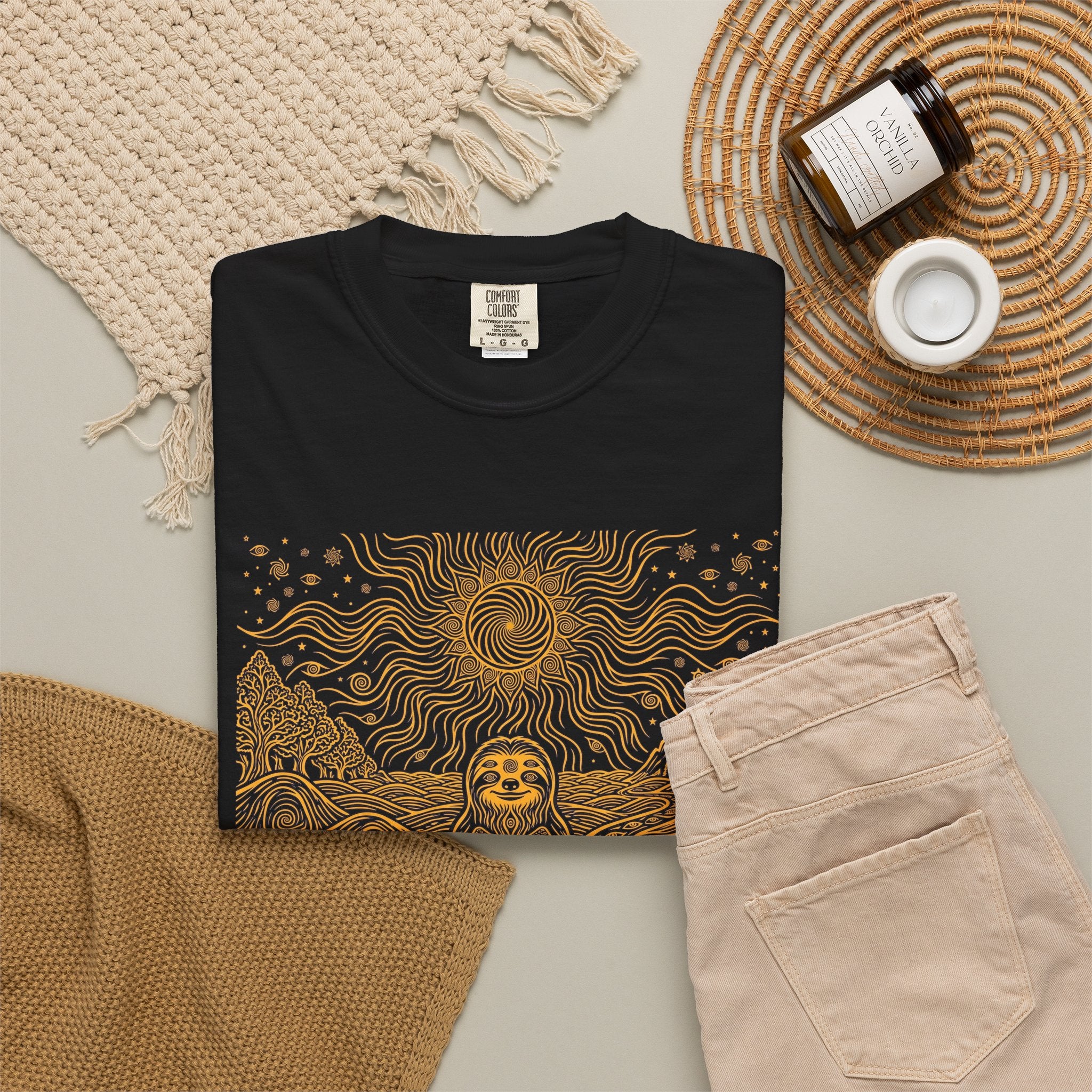 The Stillness — Meditating Sloth Mandala T-Shirt