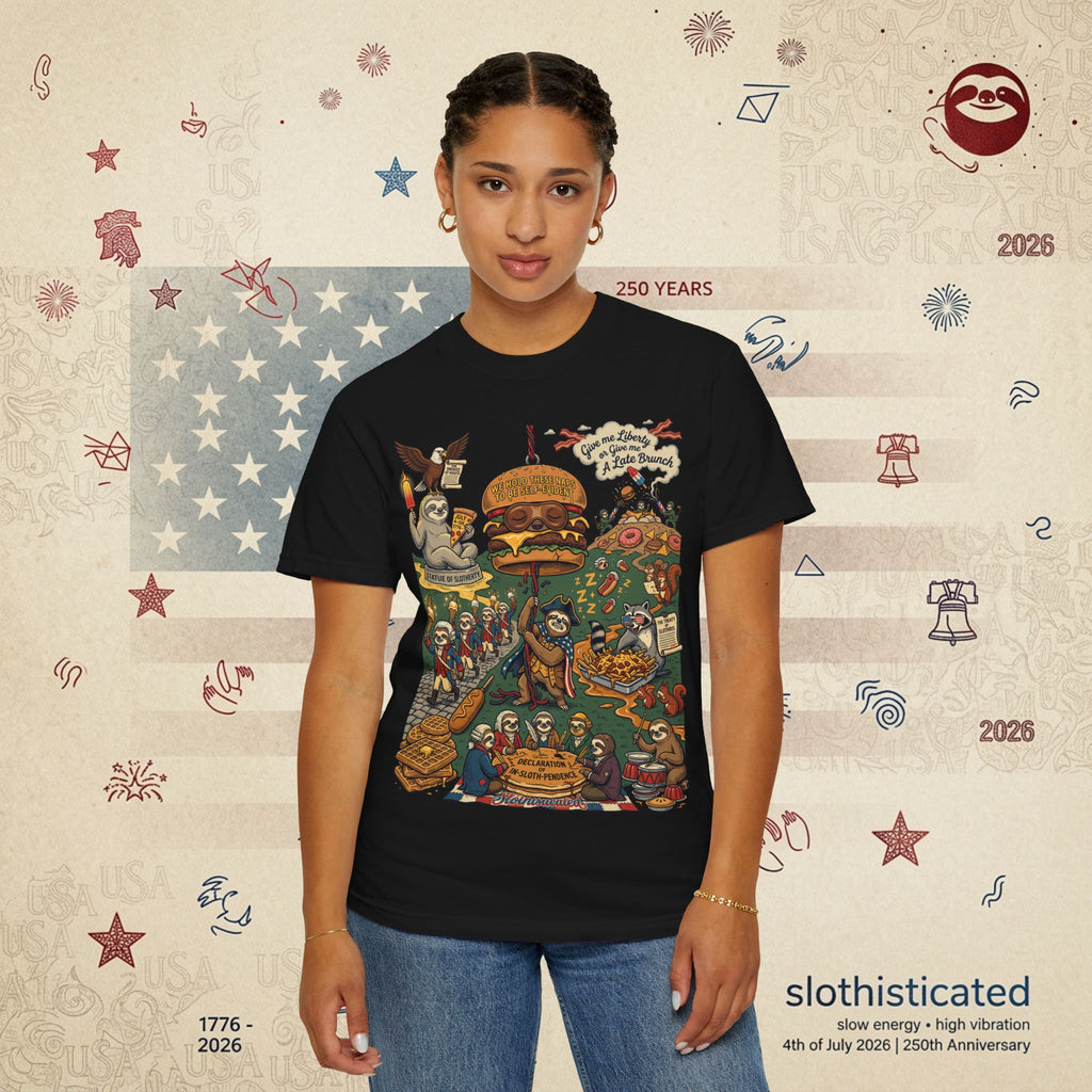 Independence Or Eats Later — Sloth Cookout Comic Tee