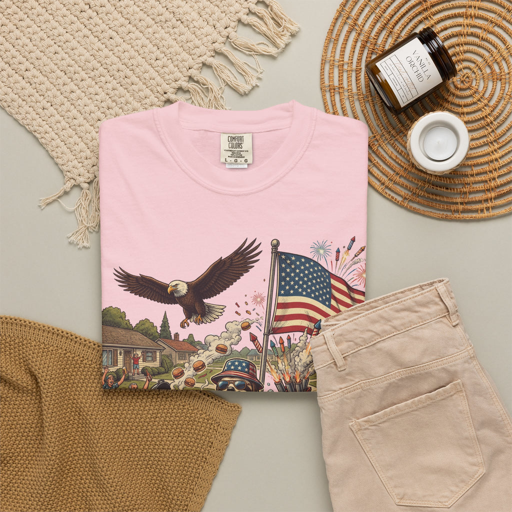 The Slow Ride — Sloth Riding Mower Americana T-Shirt