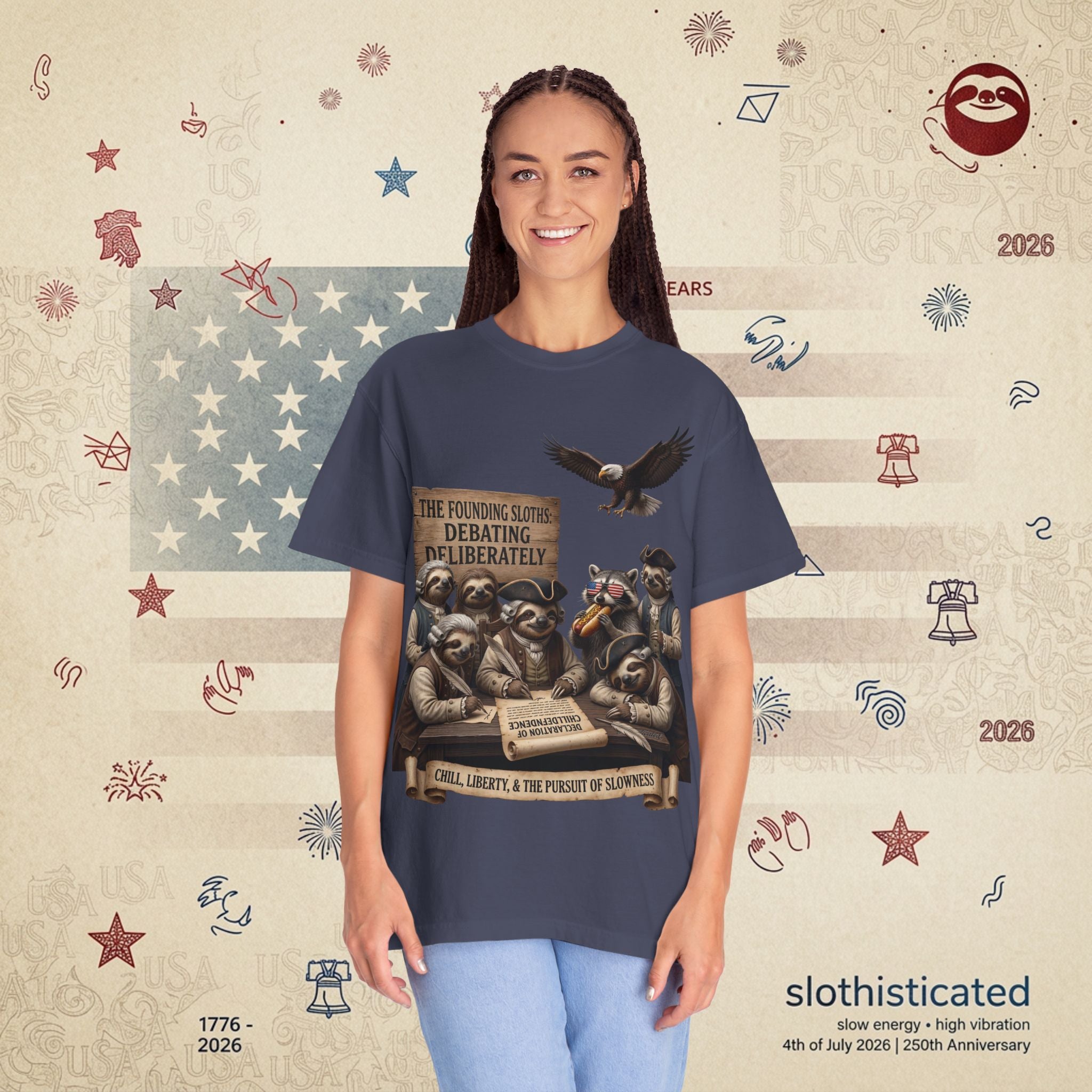 The Founding Sloths — Debating Deliberately Colonial Sloth Tee