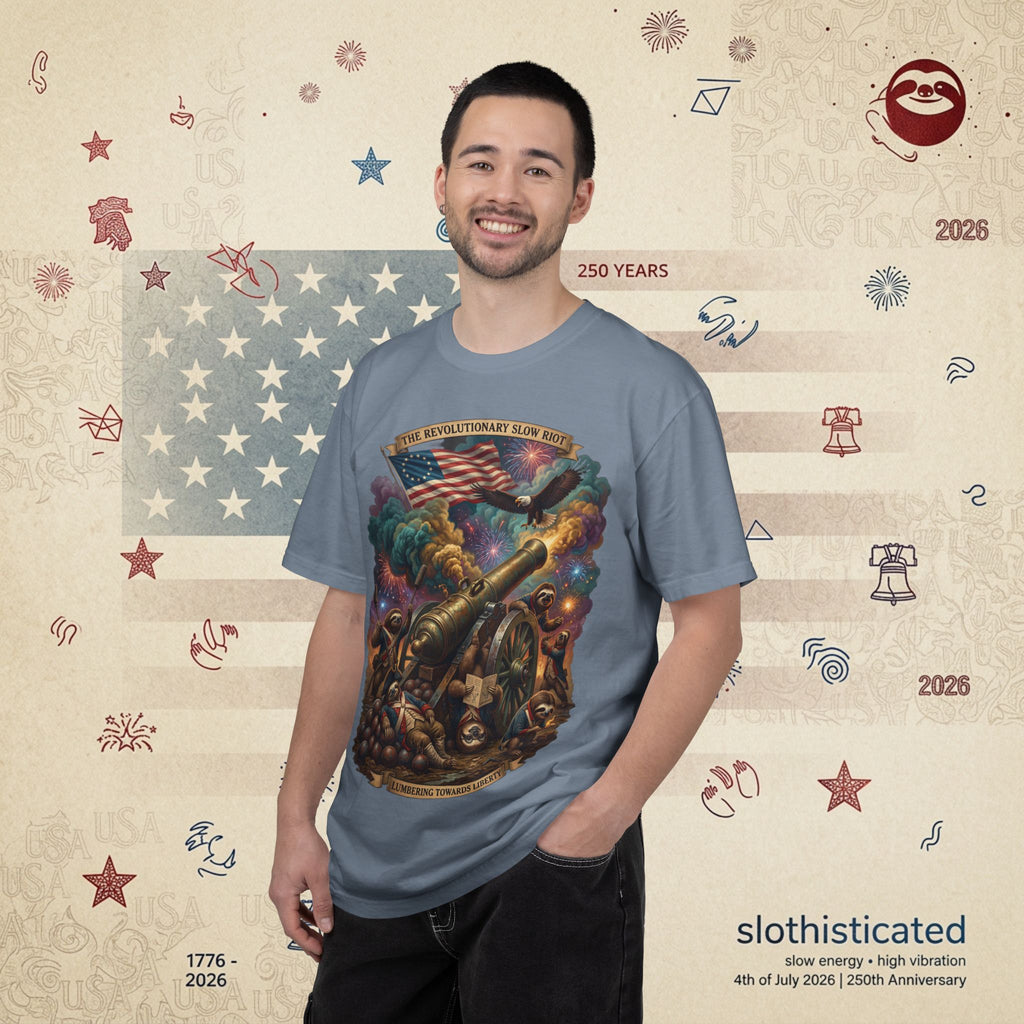 The Slow Riot — Patriotic Revolutionary Cannon 1776–2026 T-Shirt