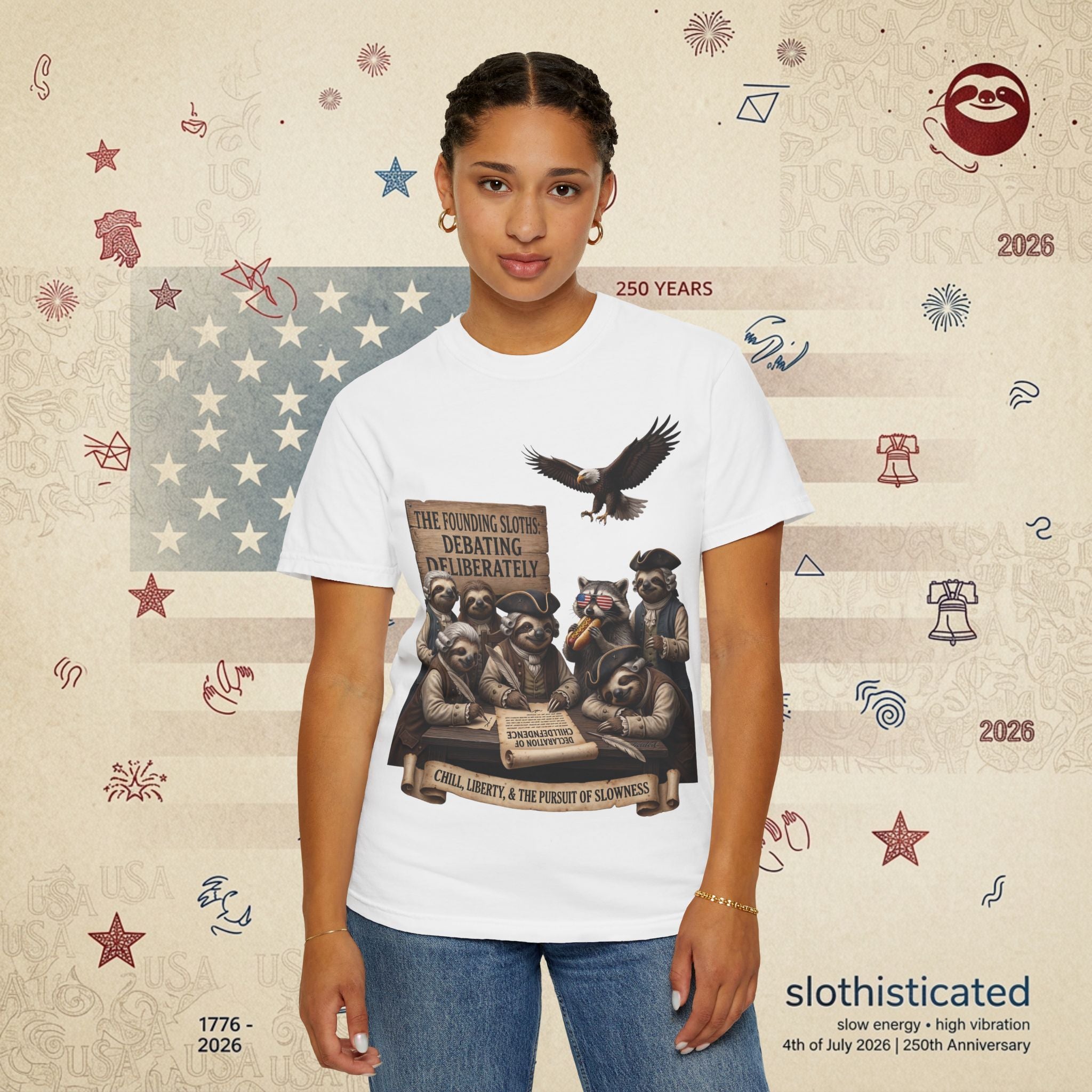 The Founding Sloths — Debating Deliberately Colonial Sloth Tee