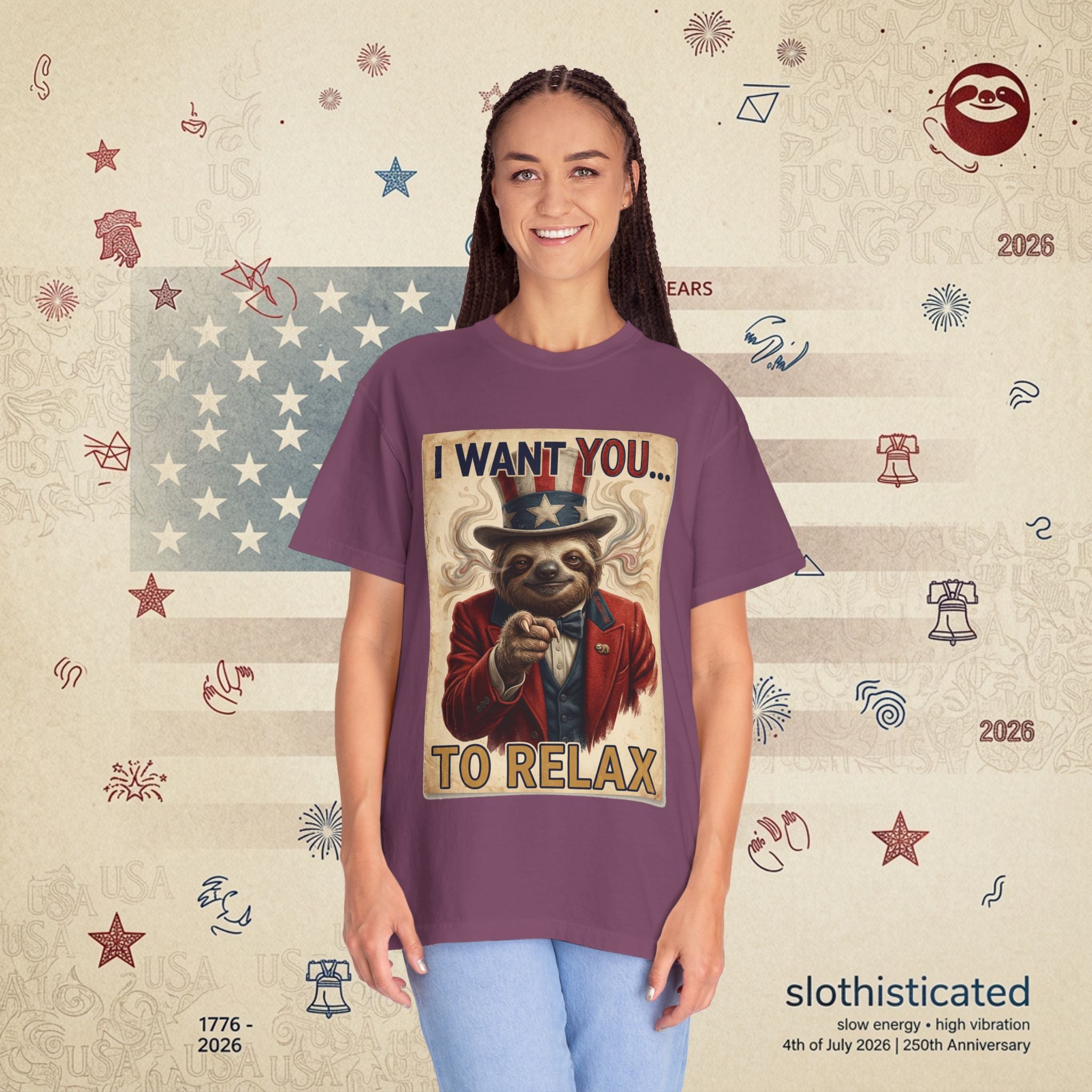 Uncle Slow — Patriotic Uncle Sam Sloth Relax Parody T-Shirt