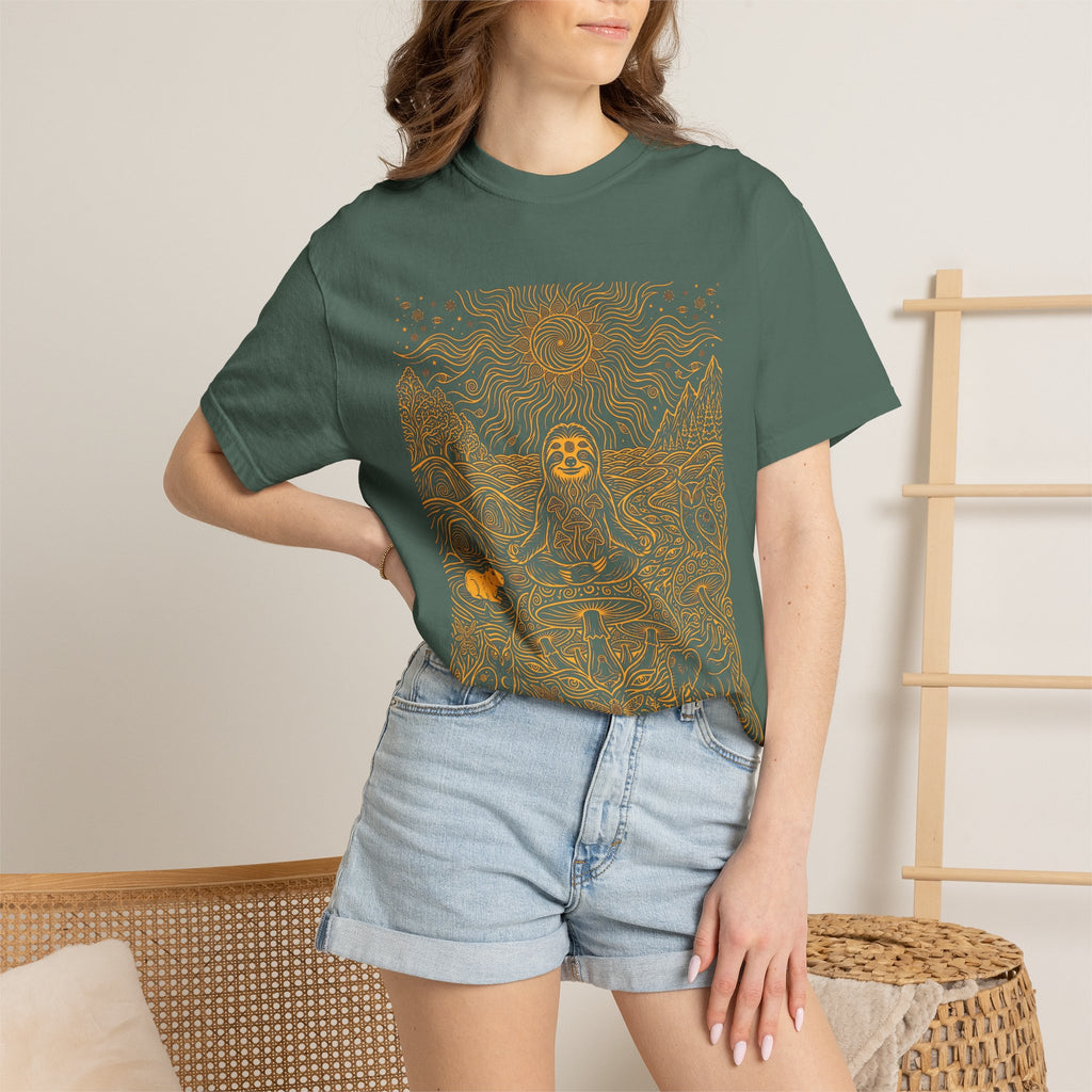 The Stillness — Meditating Sloth Mandala T-Shirt