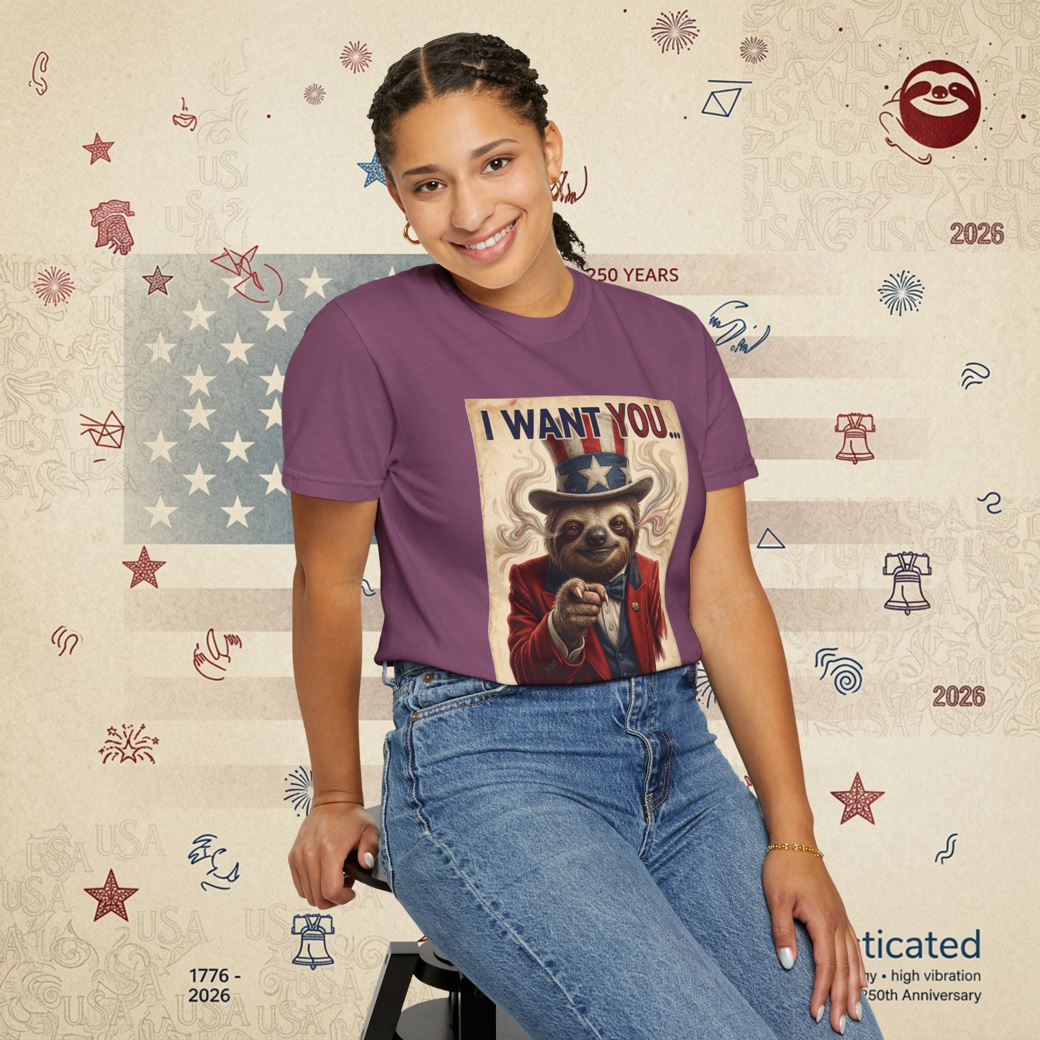 Uncle Slow — Patriotic Uncle Sam Sloth Relax Parody T-Shirt