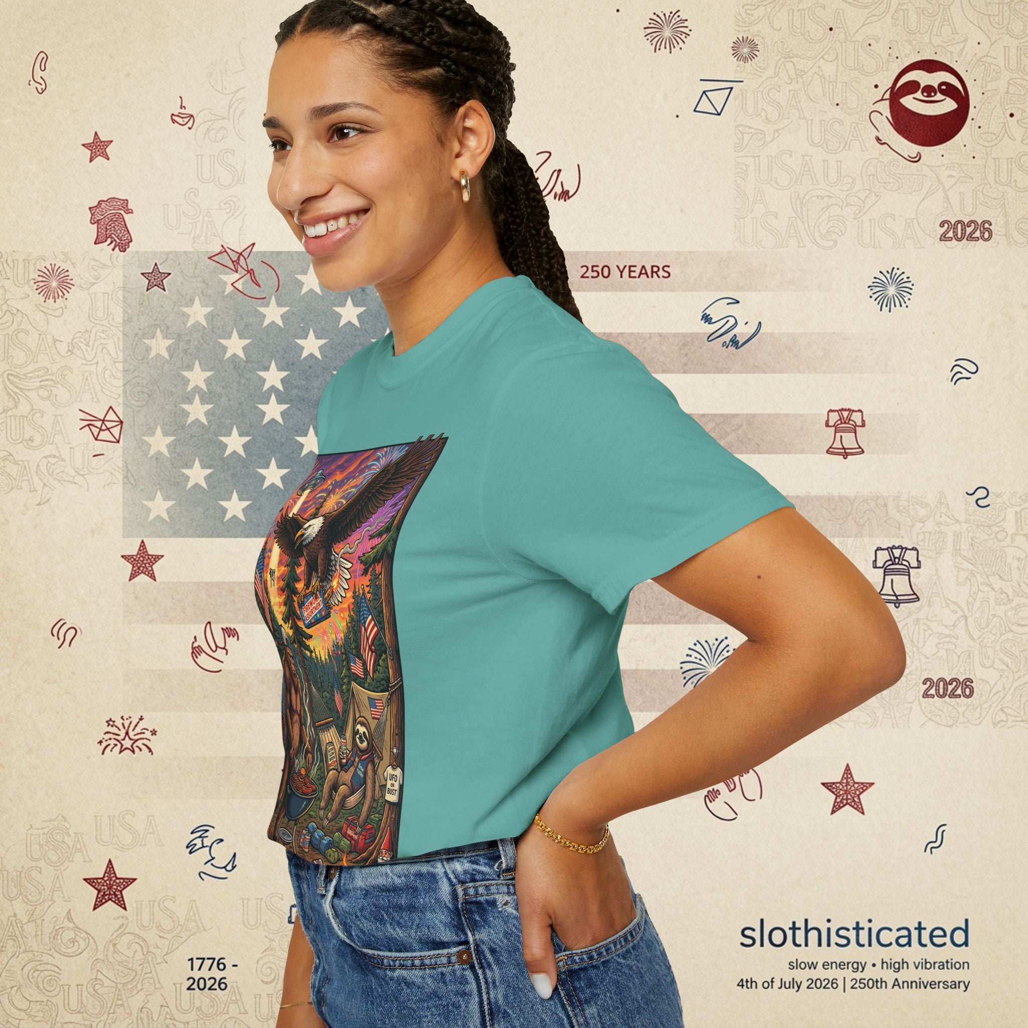 The Pitmaster — Patriotic Sasquatch Eagle Cookout T-Shirt