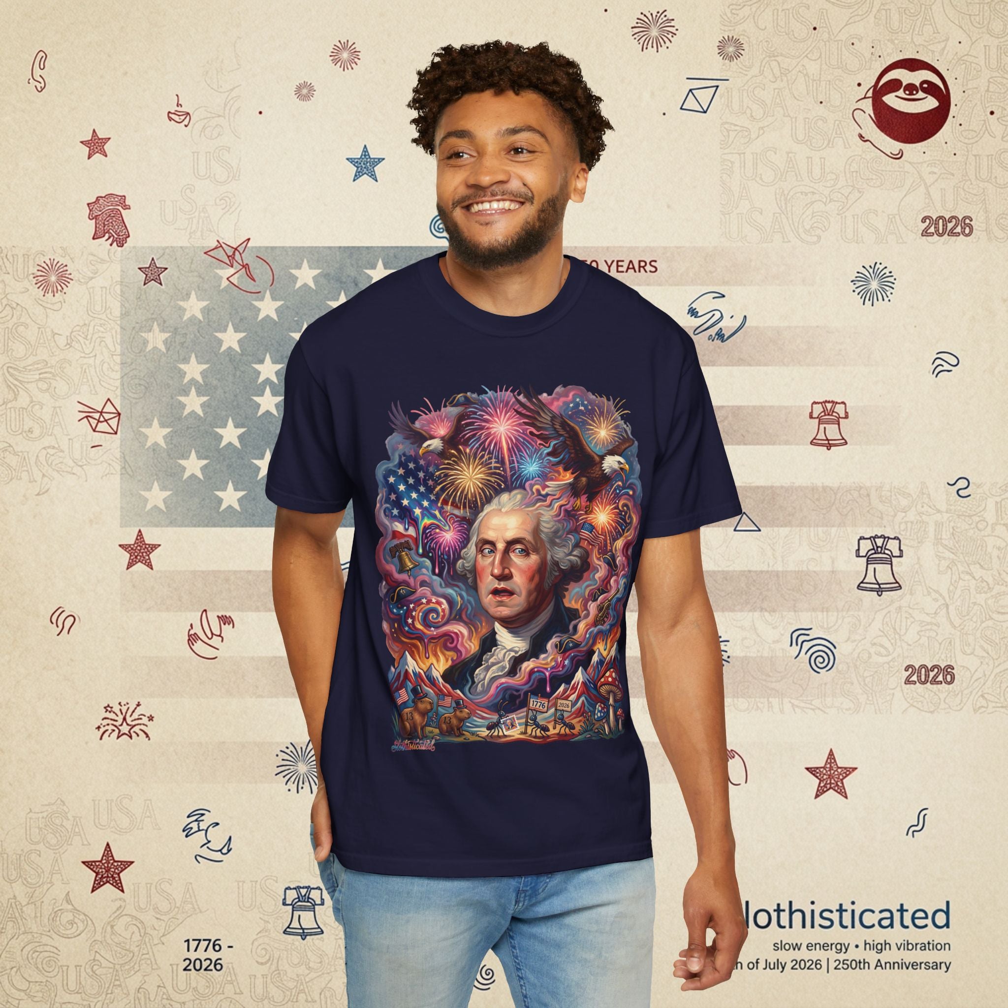 The Reverie — Psychedelic George Washington Fireworks T-Shirt