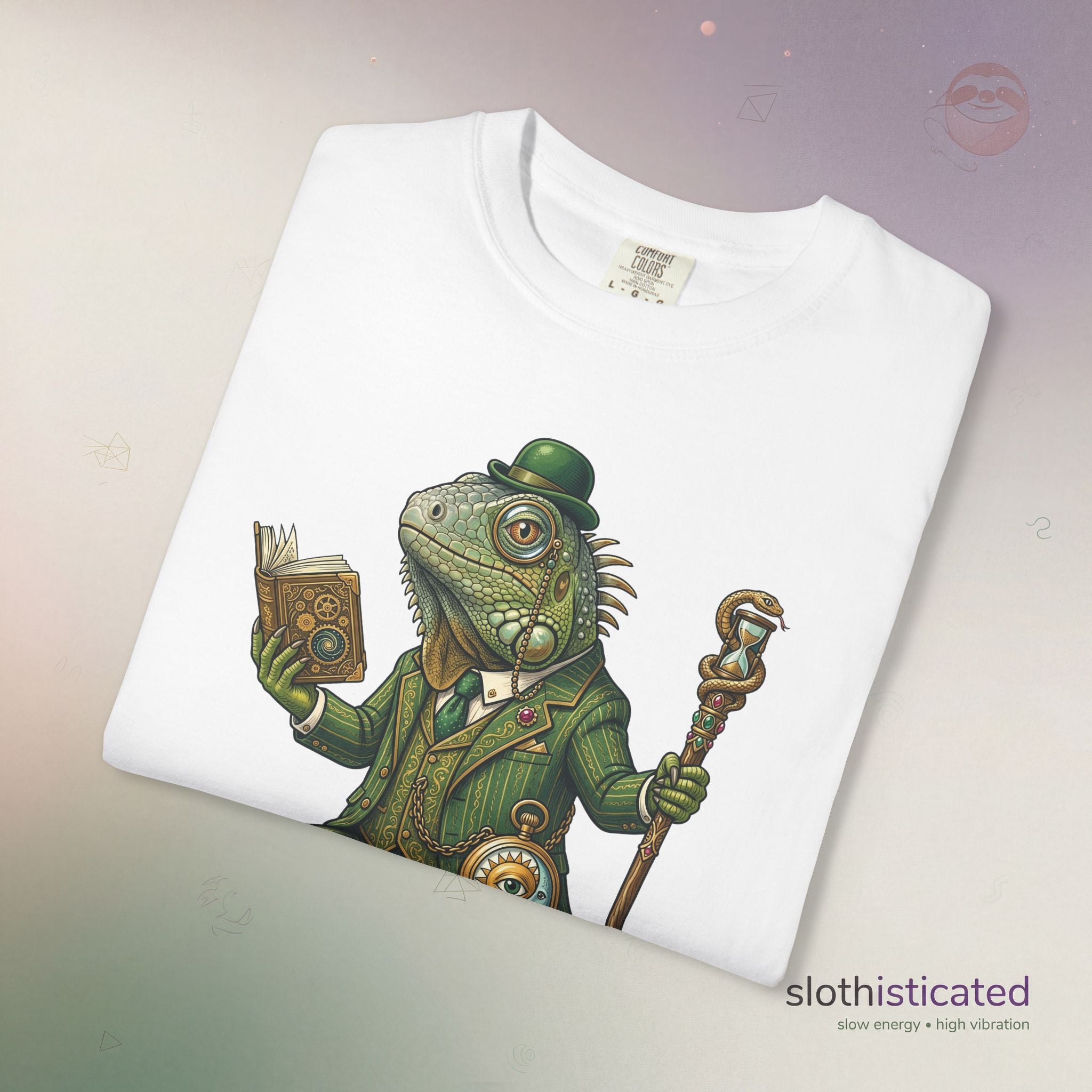 The Keeper of Hours — Mystical Iguana Sage T-Shirt
