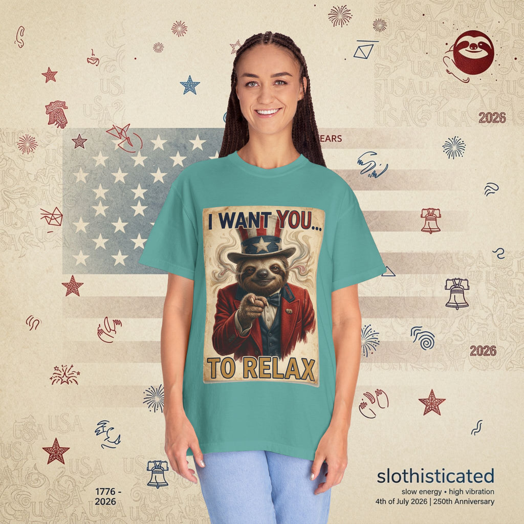 Uncle Slow — Patriotic Uncle Sam Sloth Relax Parody T-Shirt