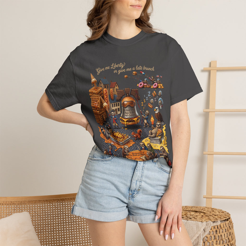 The Late Brunch — Liberty Bell Sloth Vintage Illustration Tee