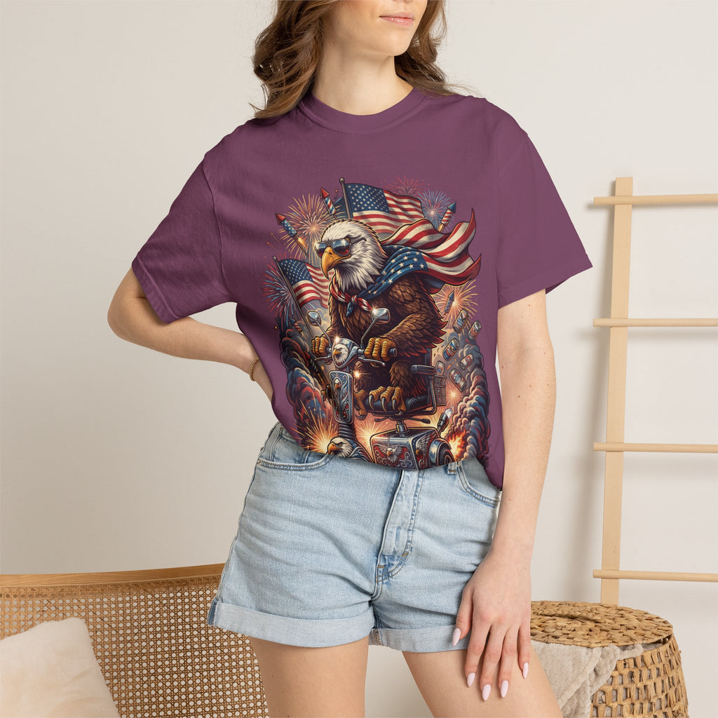 The Outrider — Patriotic Bald Eagle Motorcycle T-Shirt