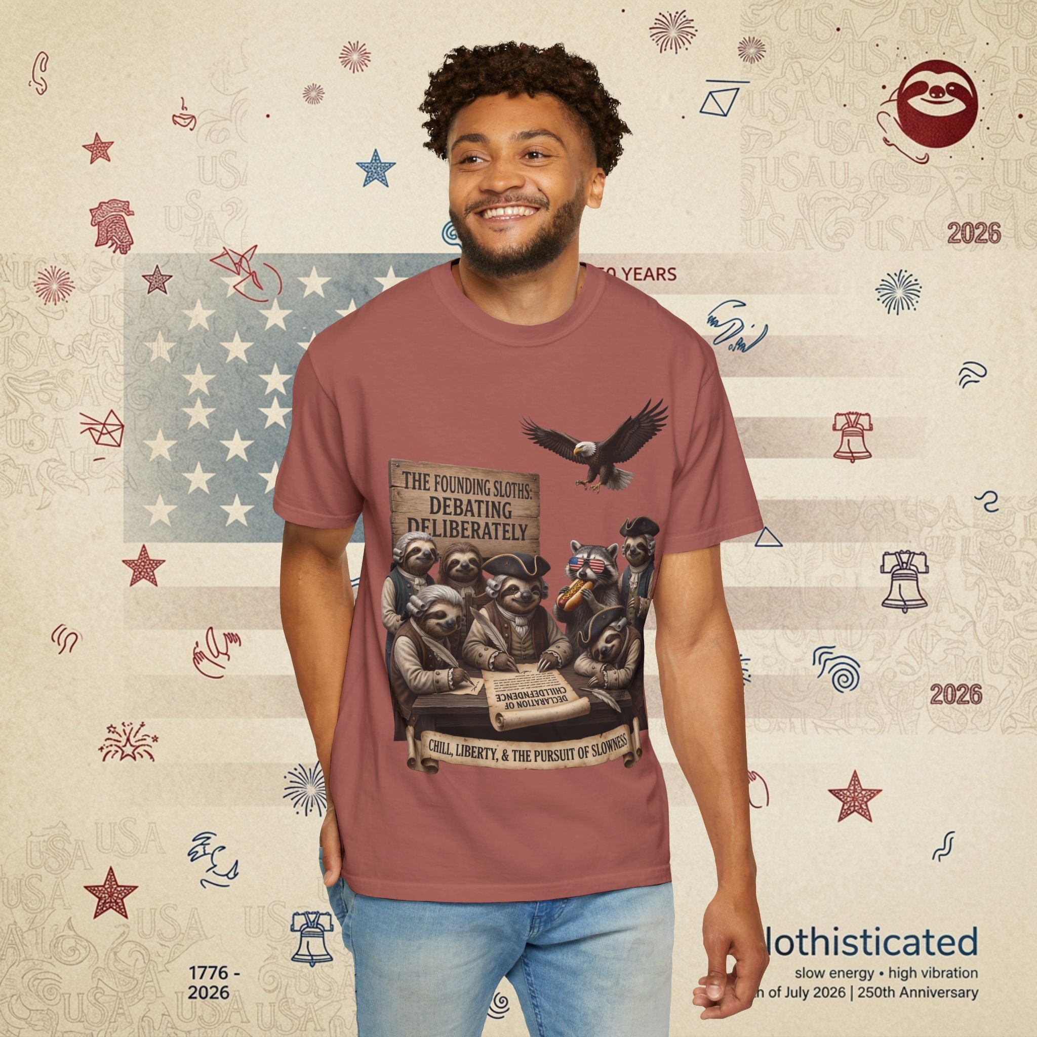 The Founding Sloths — Debating Deliberately Colonial Sloth Tee