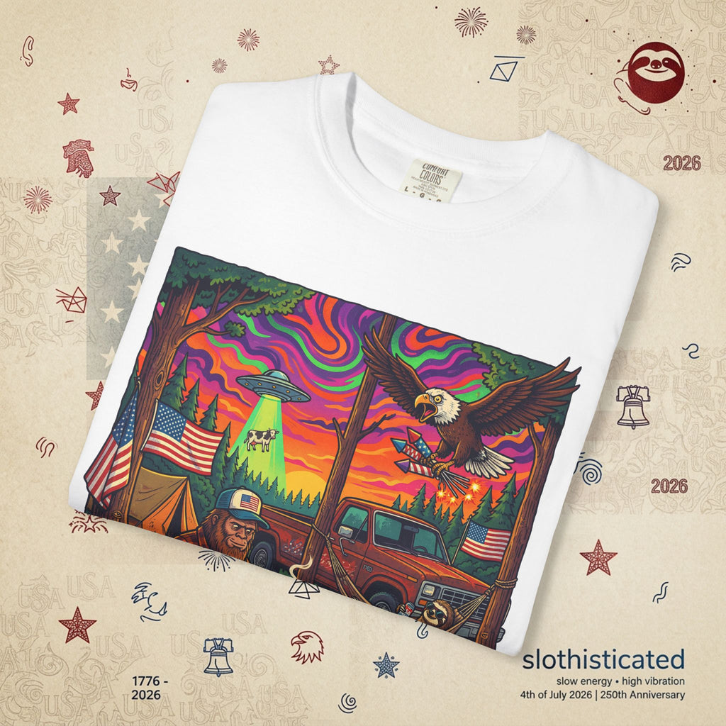 The Long Weekend — Sloth Campfire Americana T-Shirt