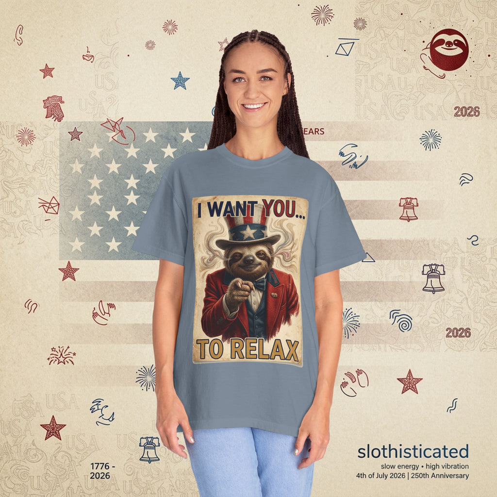 Uncle Slow — Patriotic Uncle Sam Sloth Relax Parody T-Shirt