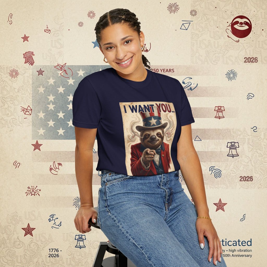 Uncle Slow — Patriotic Uncle Sam Sloth Relax Parody T-Shirt