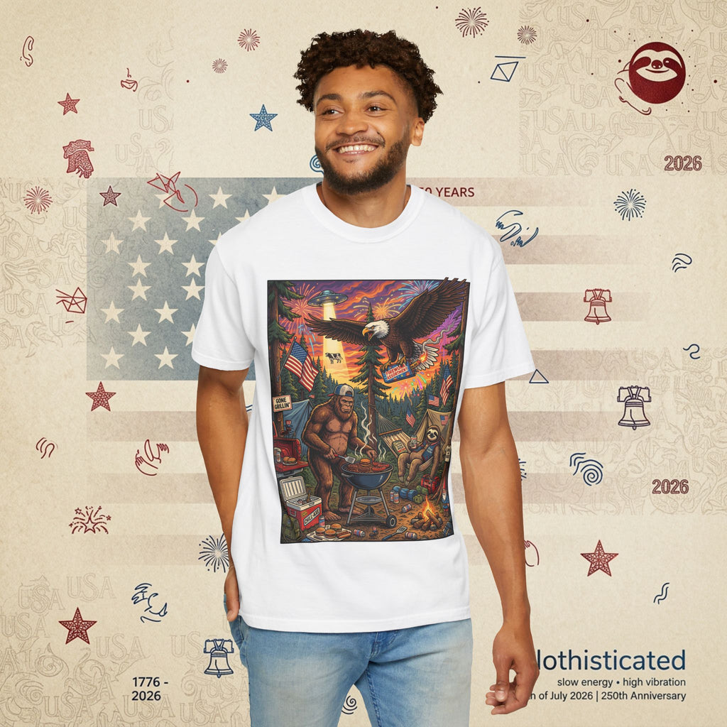 The Pitmaster — Patriotic Sasquatch Eagle Cookout T-Shirt