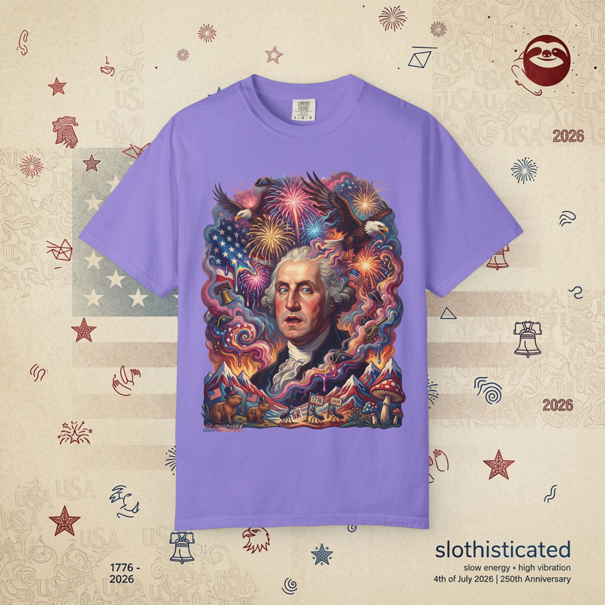 The Reverie — Psychedelic George Washington Fireworks T-Shirt