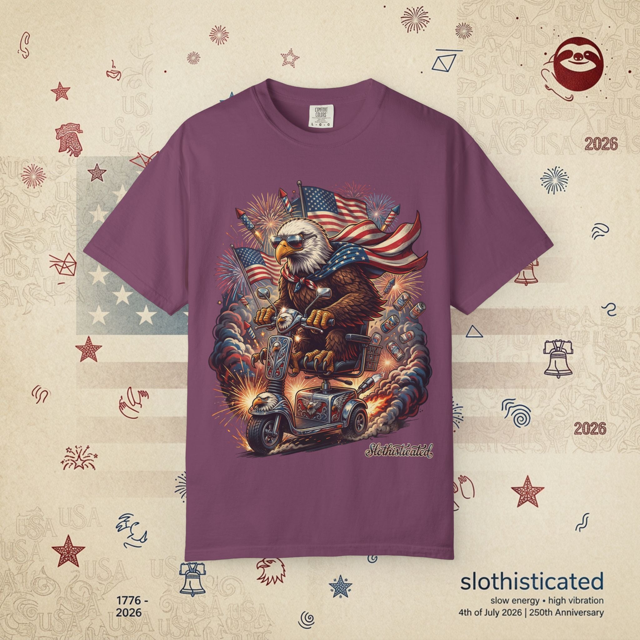 The Outrider — Patriotic Bald Eagle Motorcycle T-Shirt