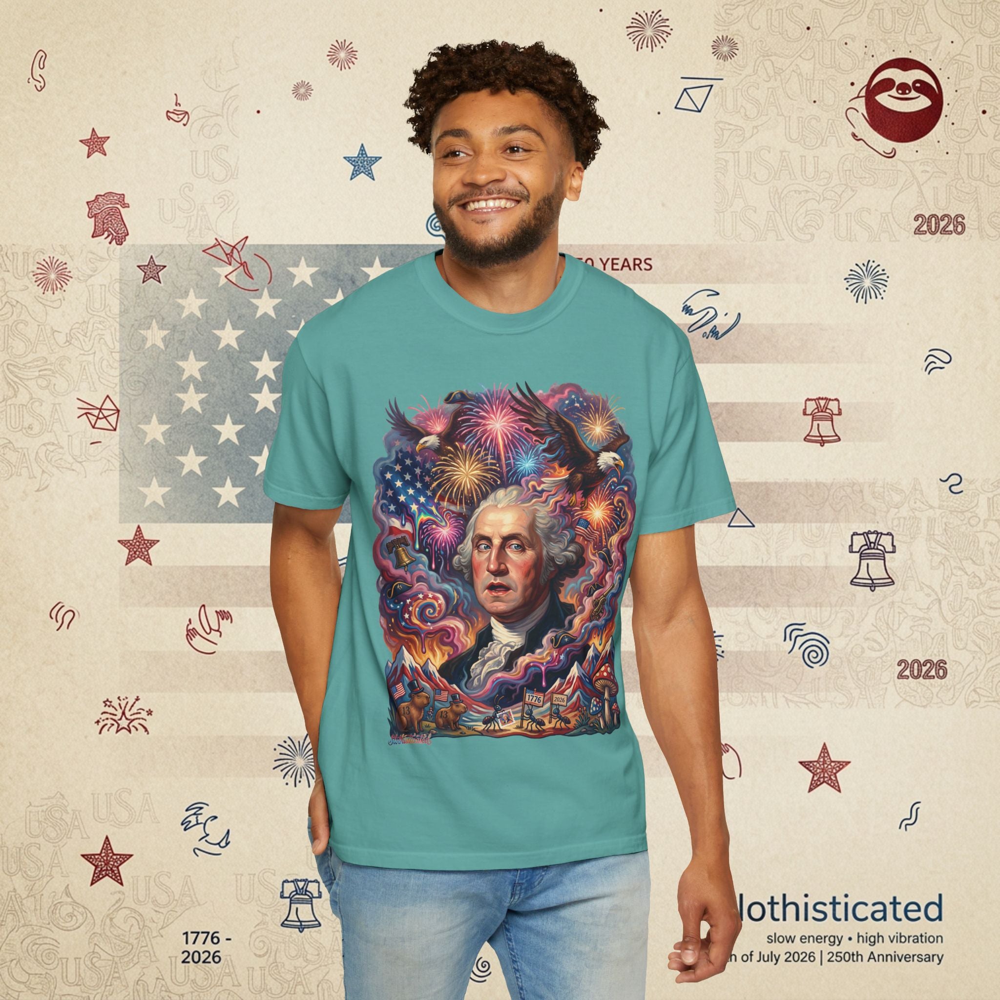 The Reverie — Psychedelic George Washington Fireworks T-Shirt