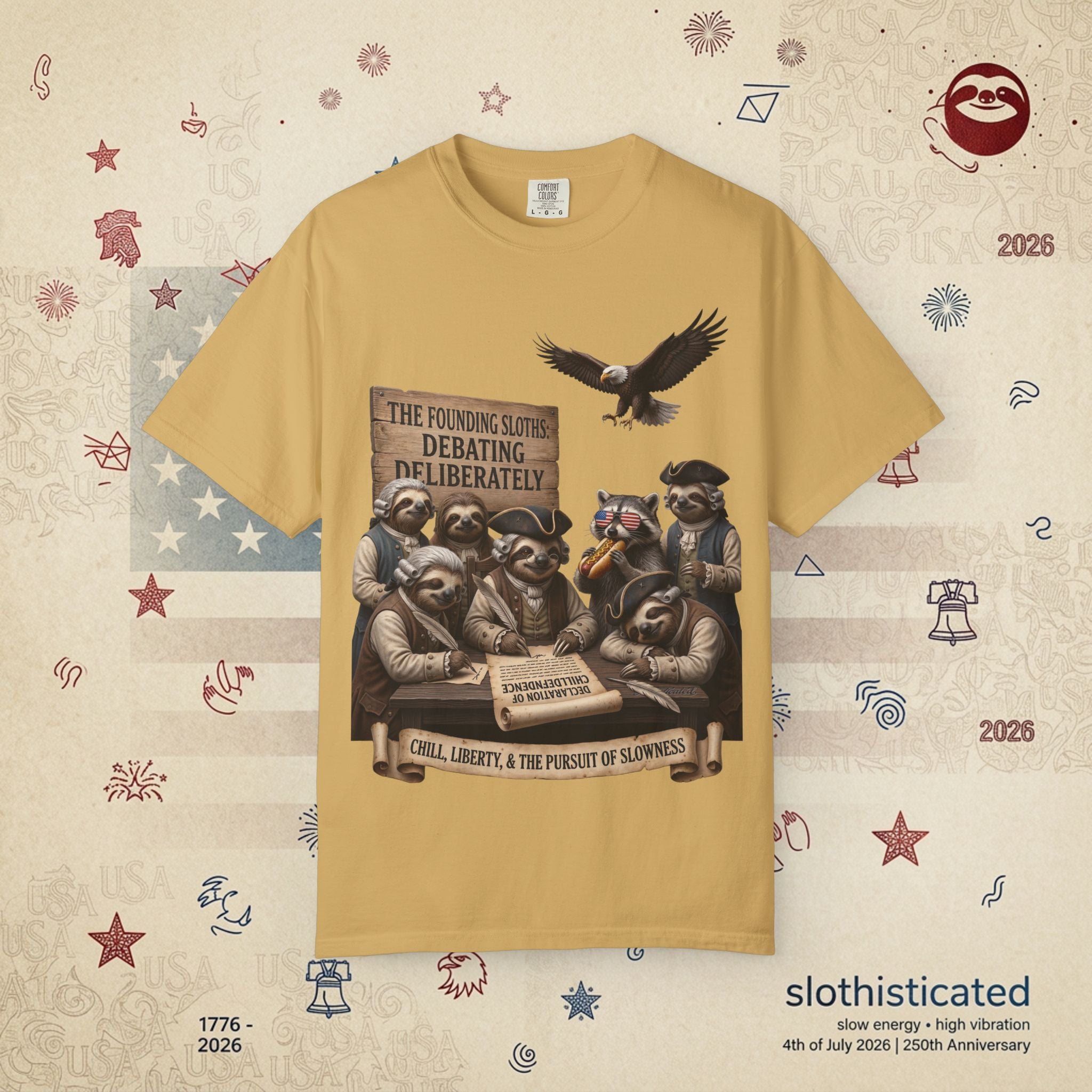 The Founding Sloths — Debating Deliberately Colonial Sloth Tee