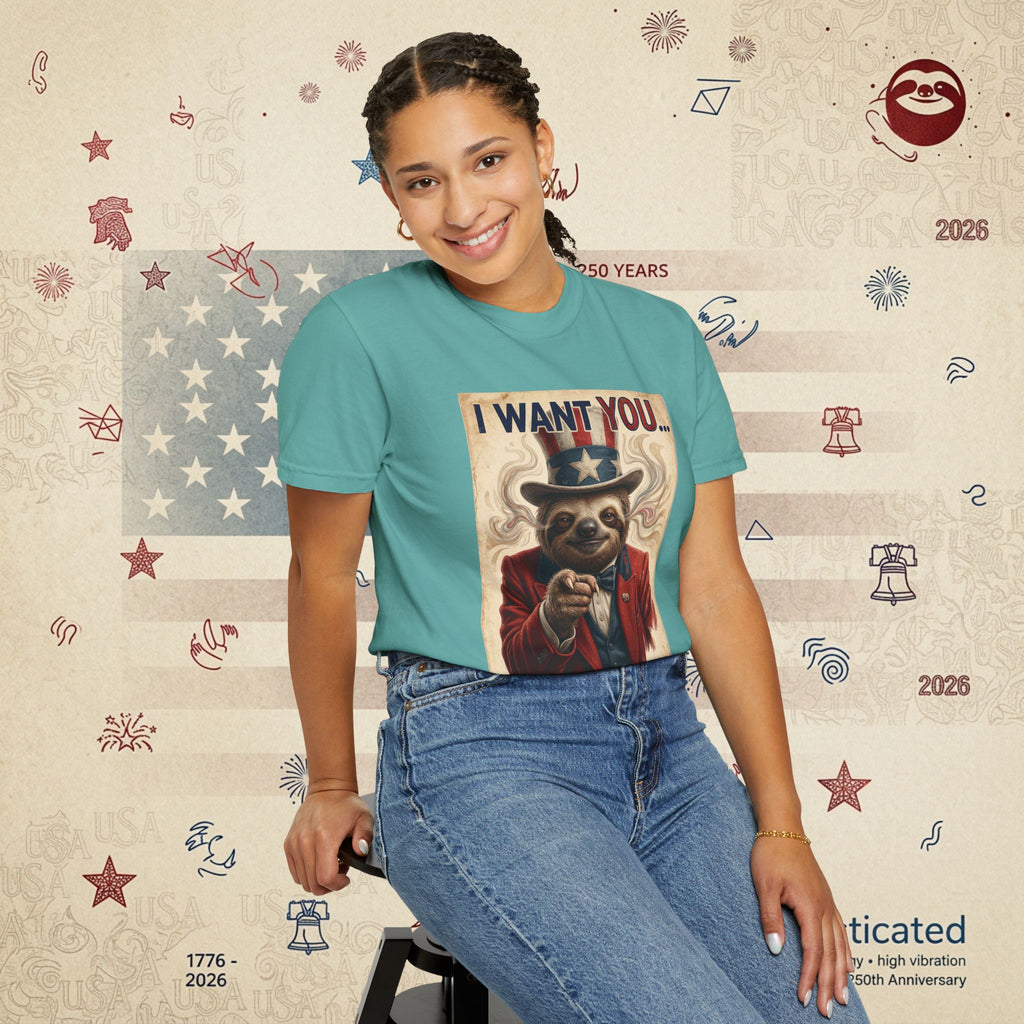 Uncle Slow — Patriotic Uncle Sam Sloth Relax Parody T-Shirt