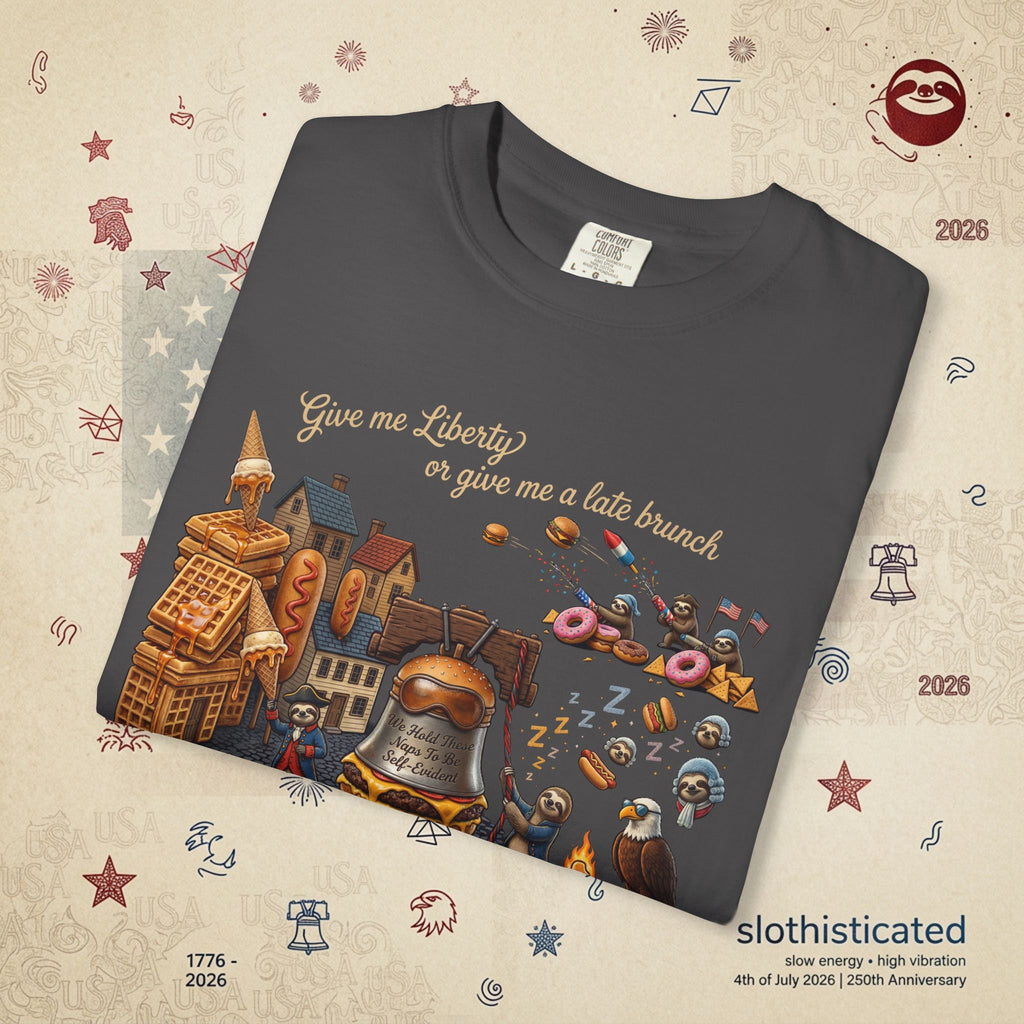 The Late Brunch — Liberty Bell Sloth Vintage Illustration Tee