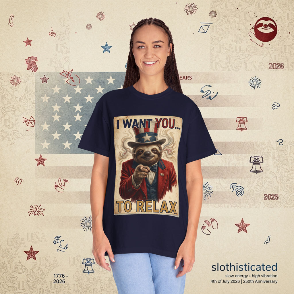 Uncle Slow — Patriotic Uncle Sam Sloth Relax Parody T-Shirt