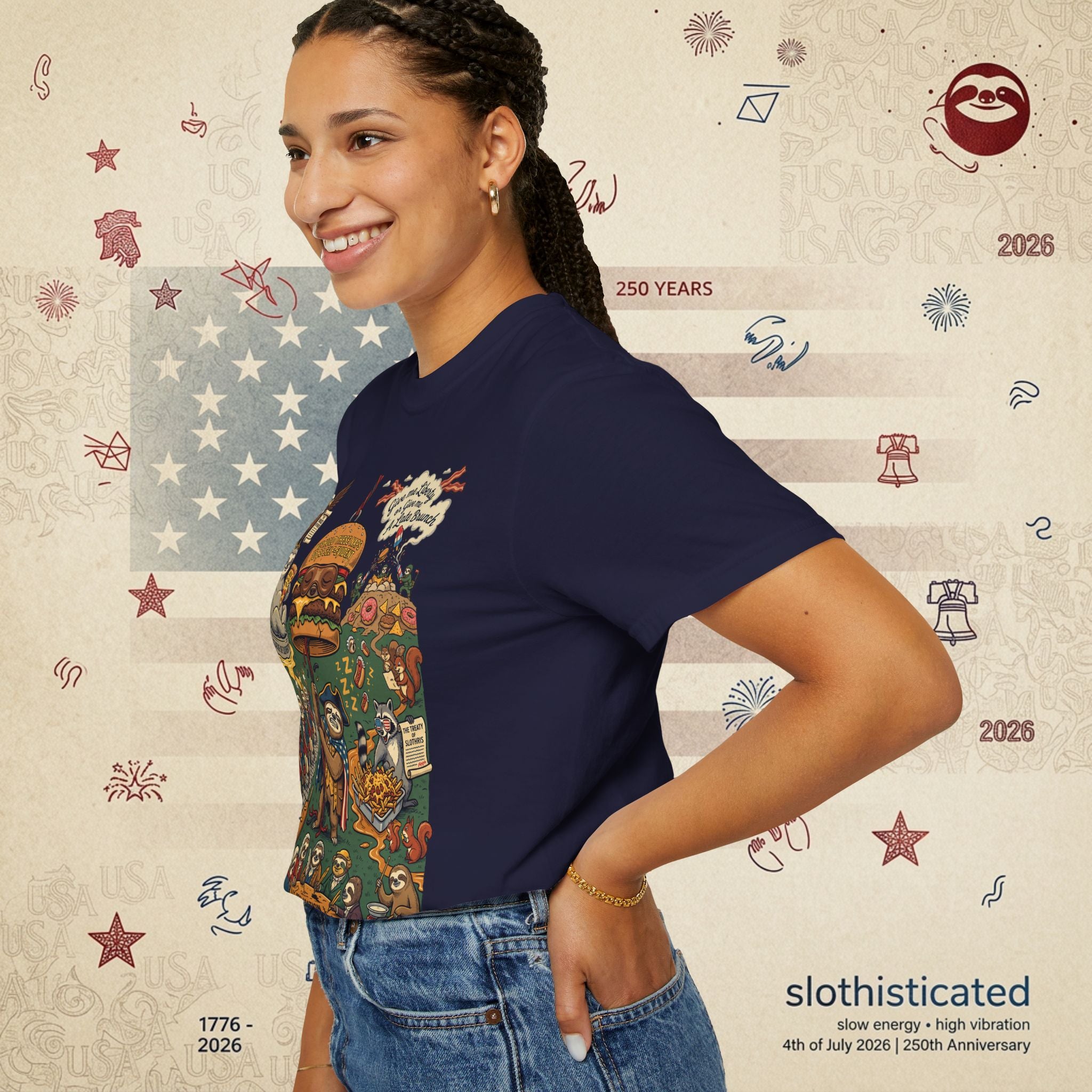 Independence Or Eats Later — Sloth Cookout Comic Tee