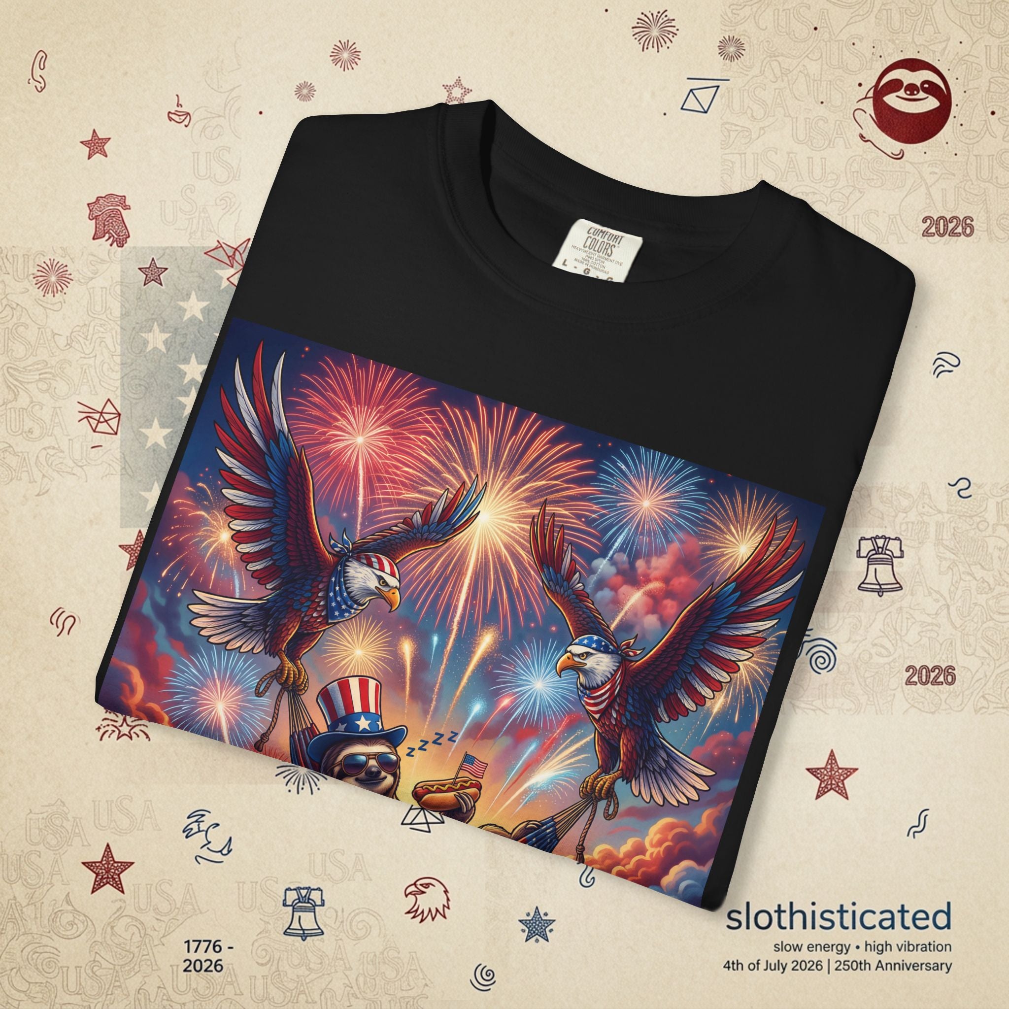 The Repose — Sloth Hammock 250th Anniversary T-Shirt